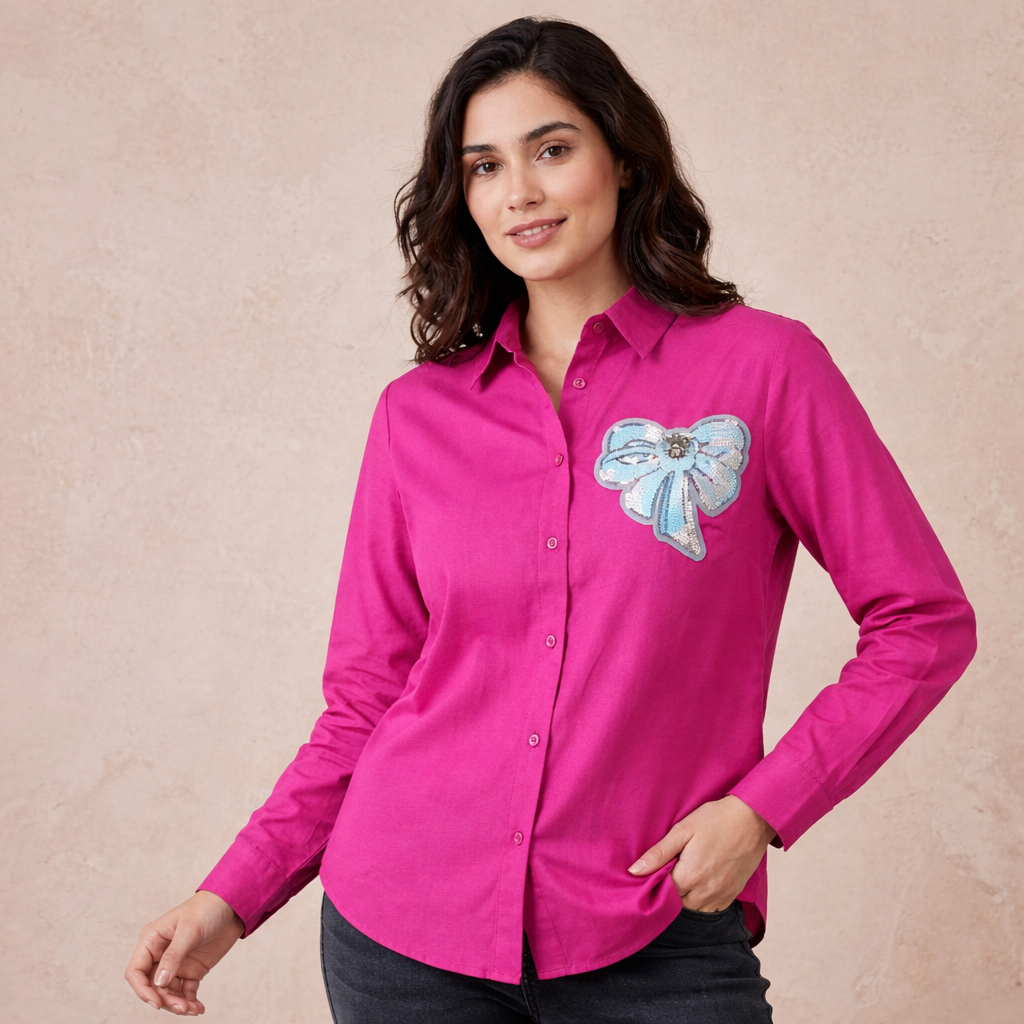 *Beautiful Bow Patch Work Shirts*
