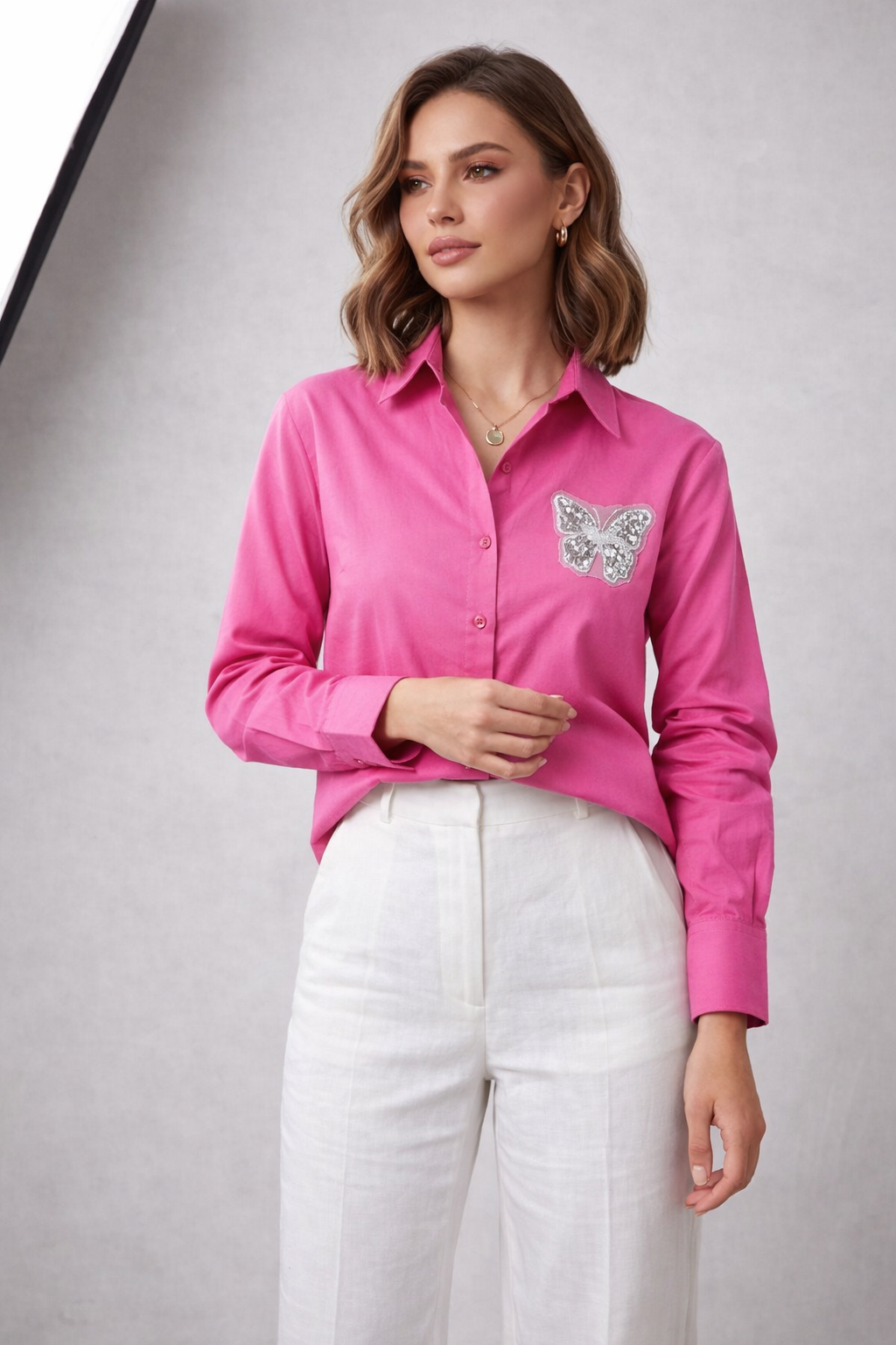 Beautiful Butterfly Patch Work Shirt