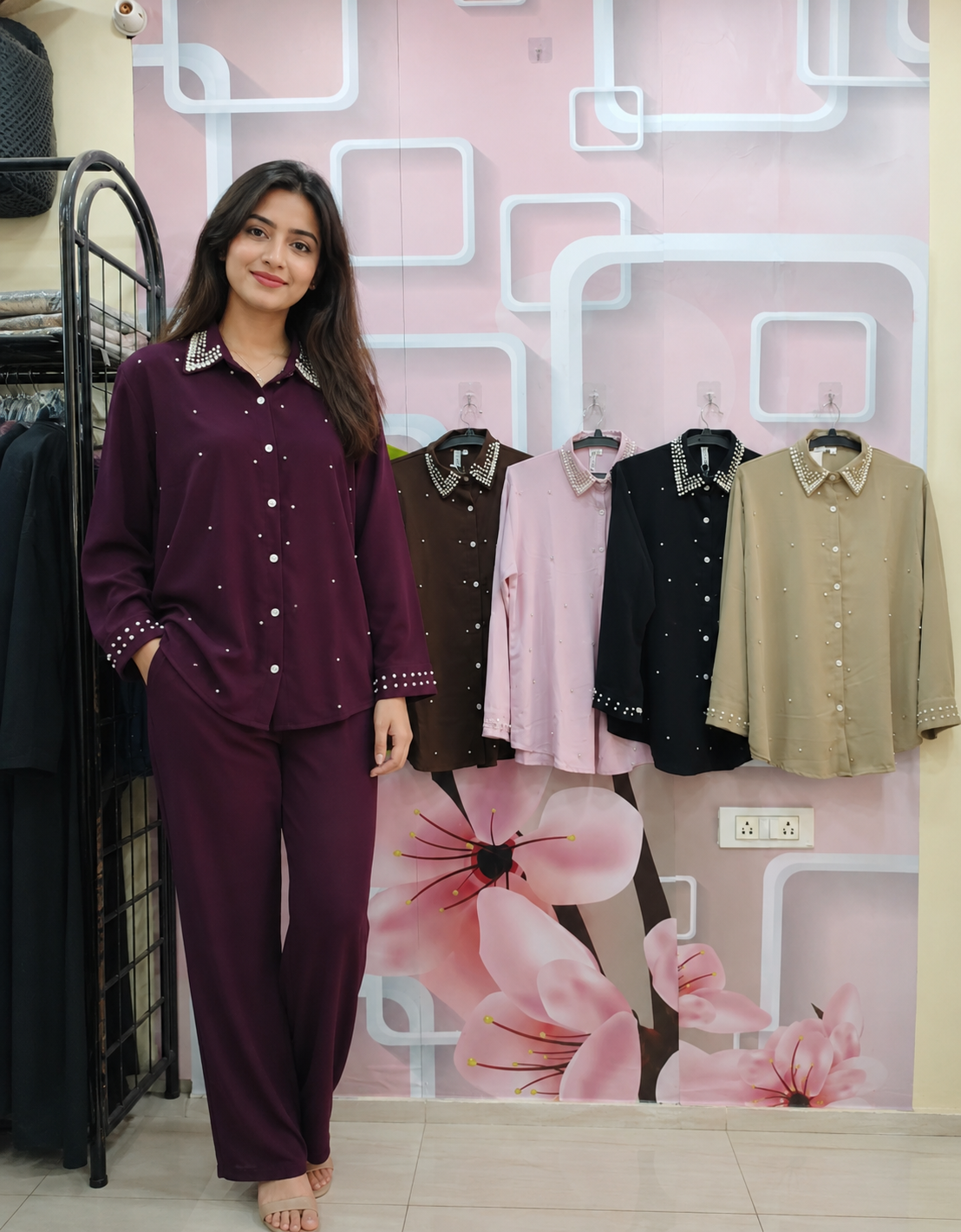 Premium Pearls Work CYC Fabric Coord Set