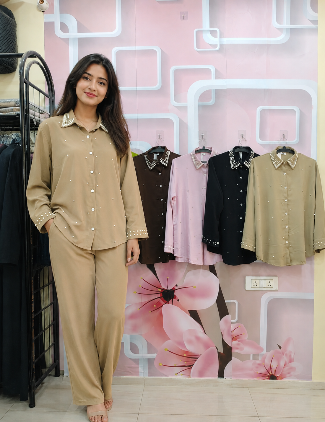 Premium Pearls Work CYC Fabric Coord Set