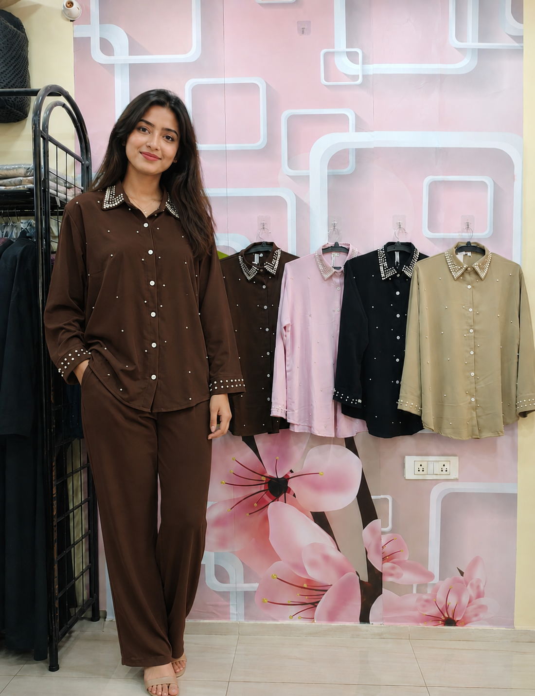 Premium Pearls Work CYC Fabric Coord Set