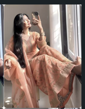 GMY Silk Embroidered Designer Party Wear Top, Plazzo & Dupatta Set
