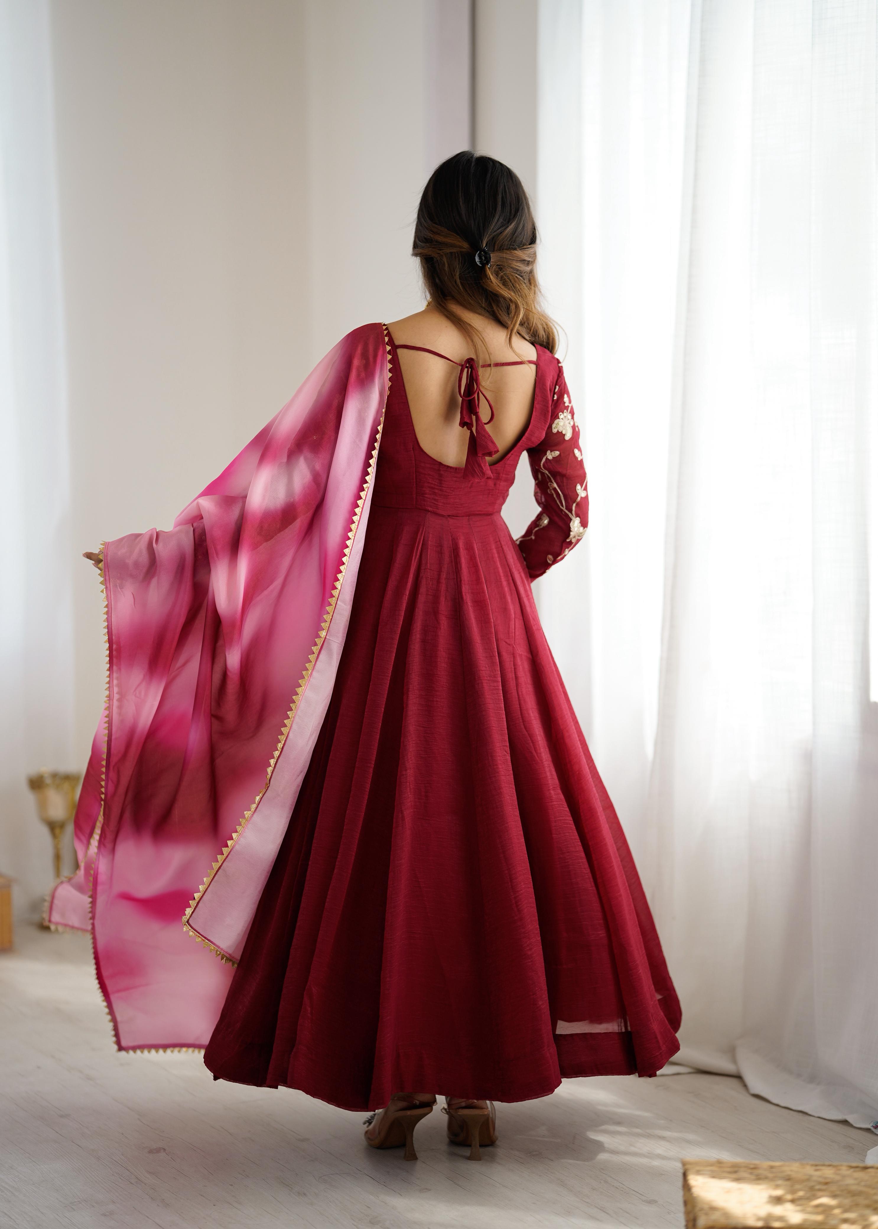 Maverick Fusion Heavy Crunchy Silk Gown Set