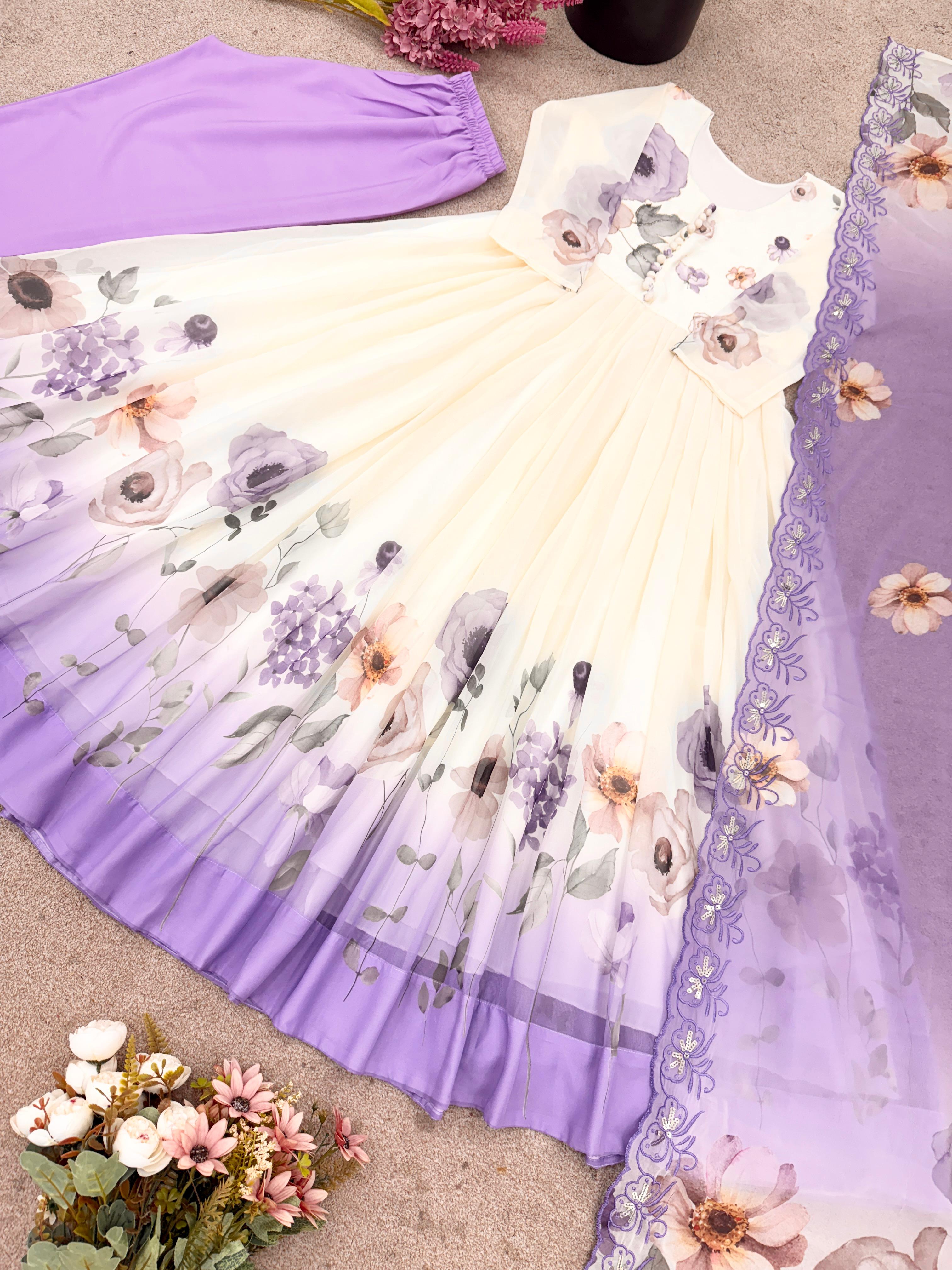 Maverick Fusion Faux Georgette Gown Set