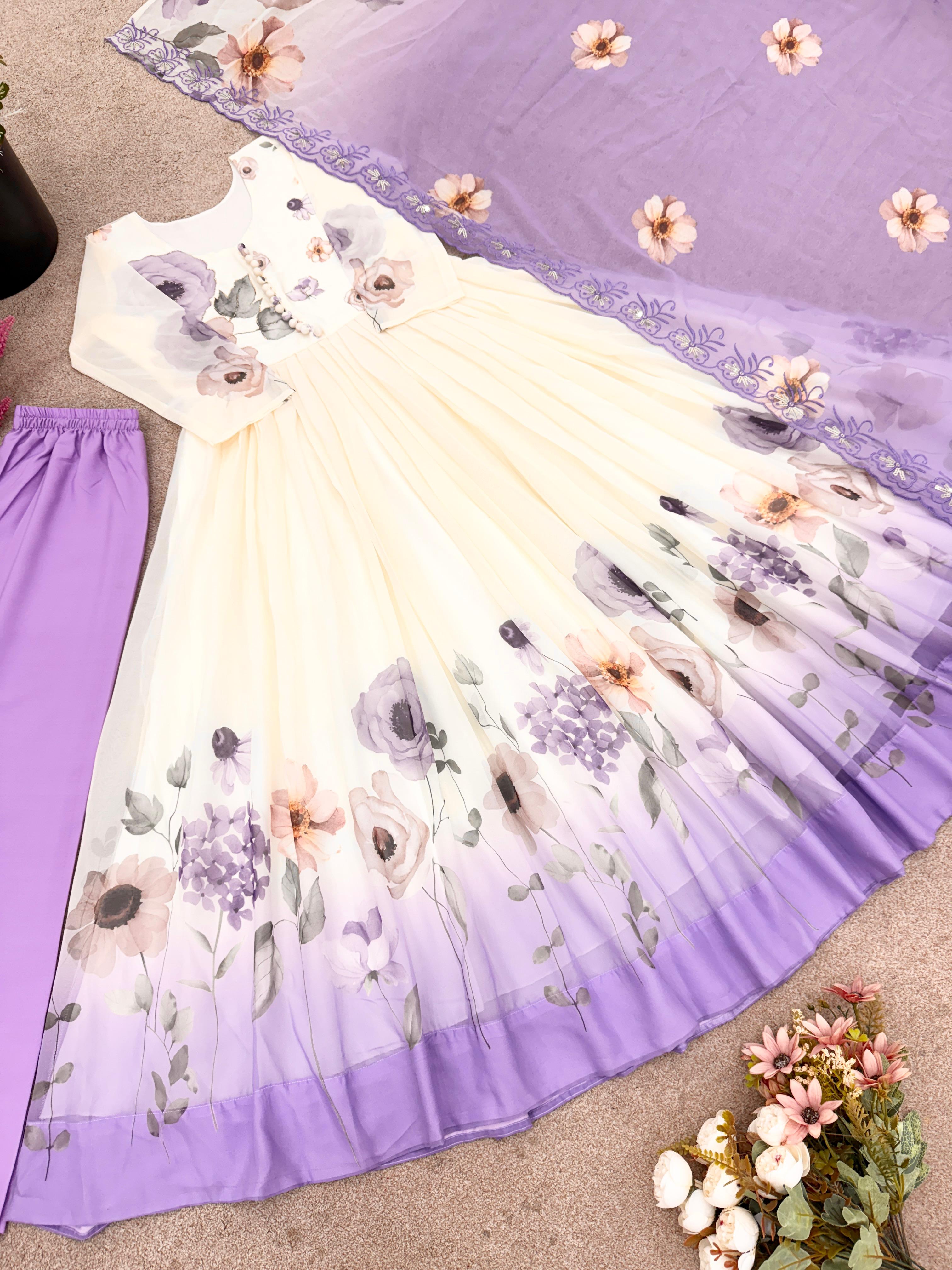 Maverick Fusion Faux Georgette Gown Set