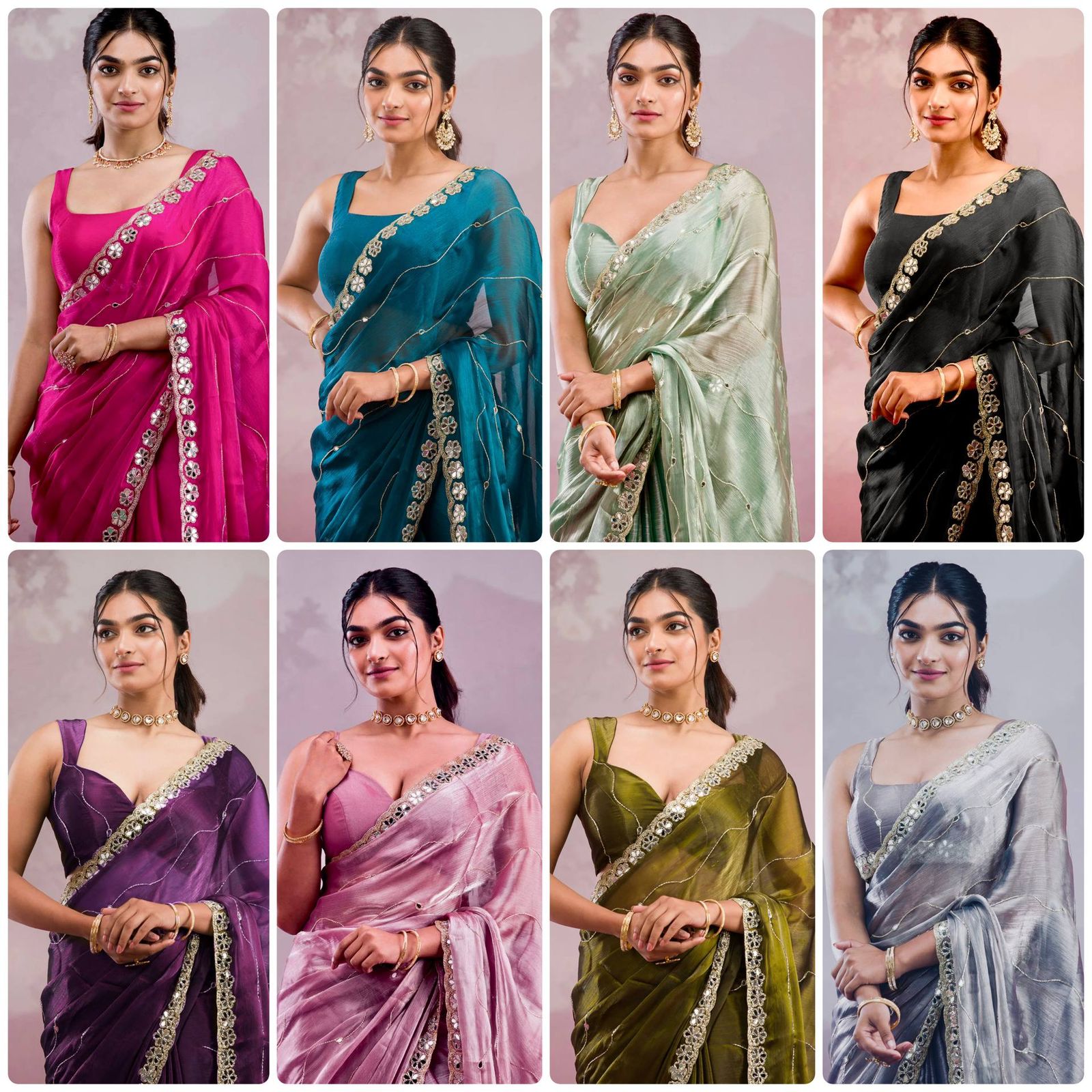 Maverick Fusion Premium Burberry Saree Set