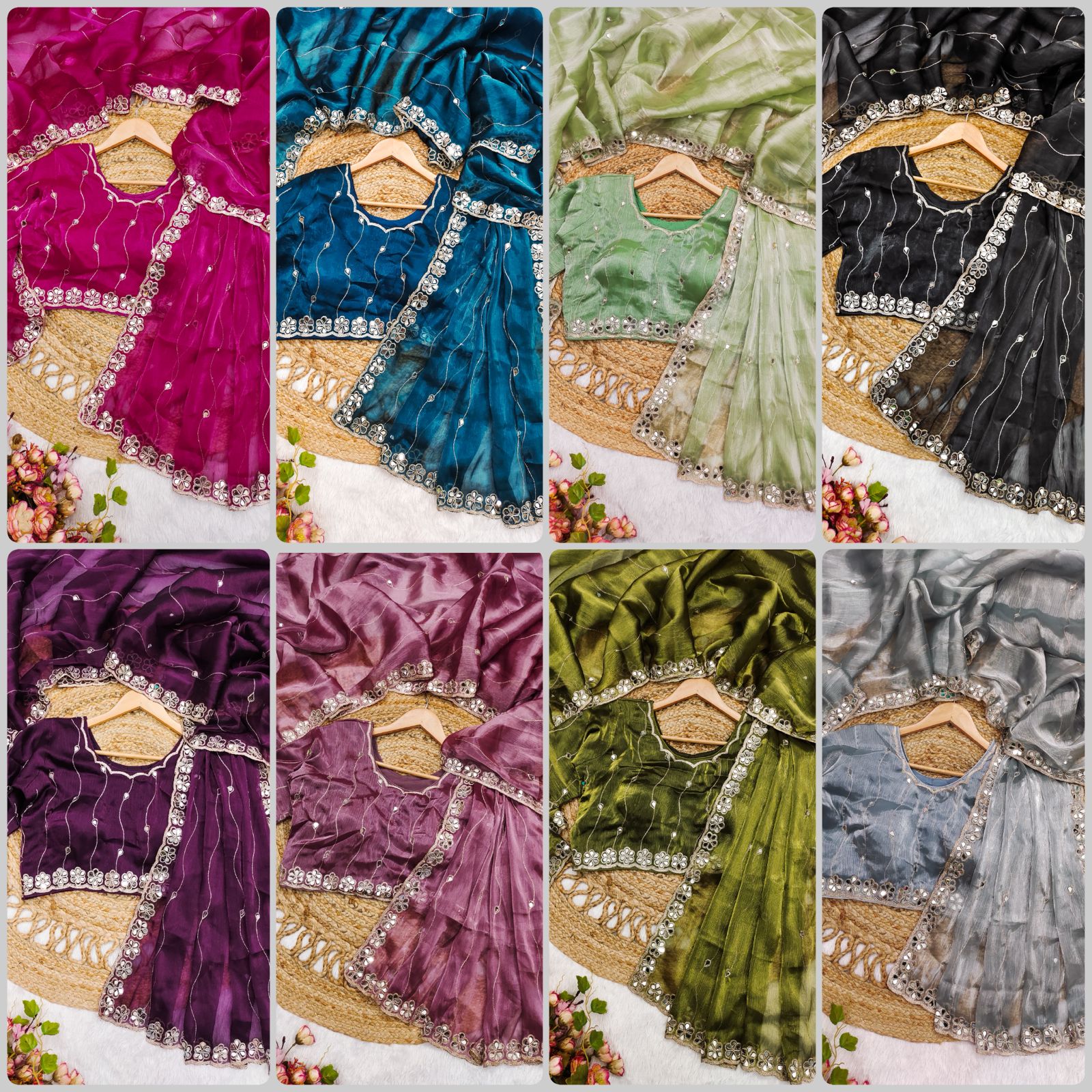 Maverick Fusion Premium Burberry Saree Set