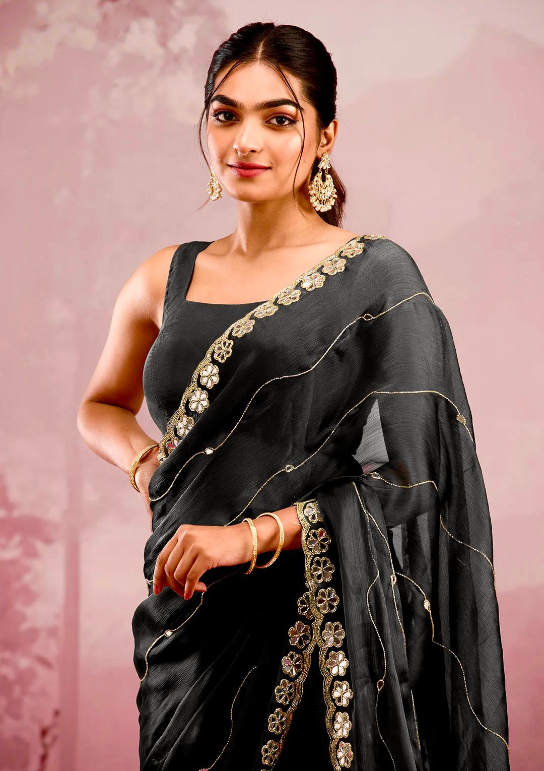 Maverick Fusion Premium Burberry Saree Set