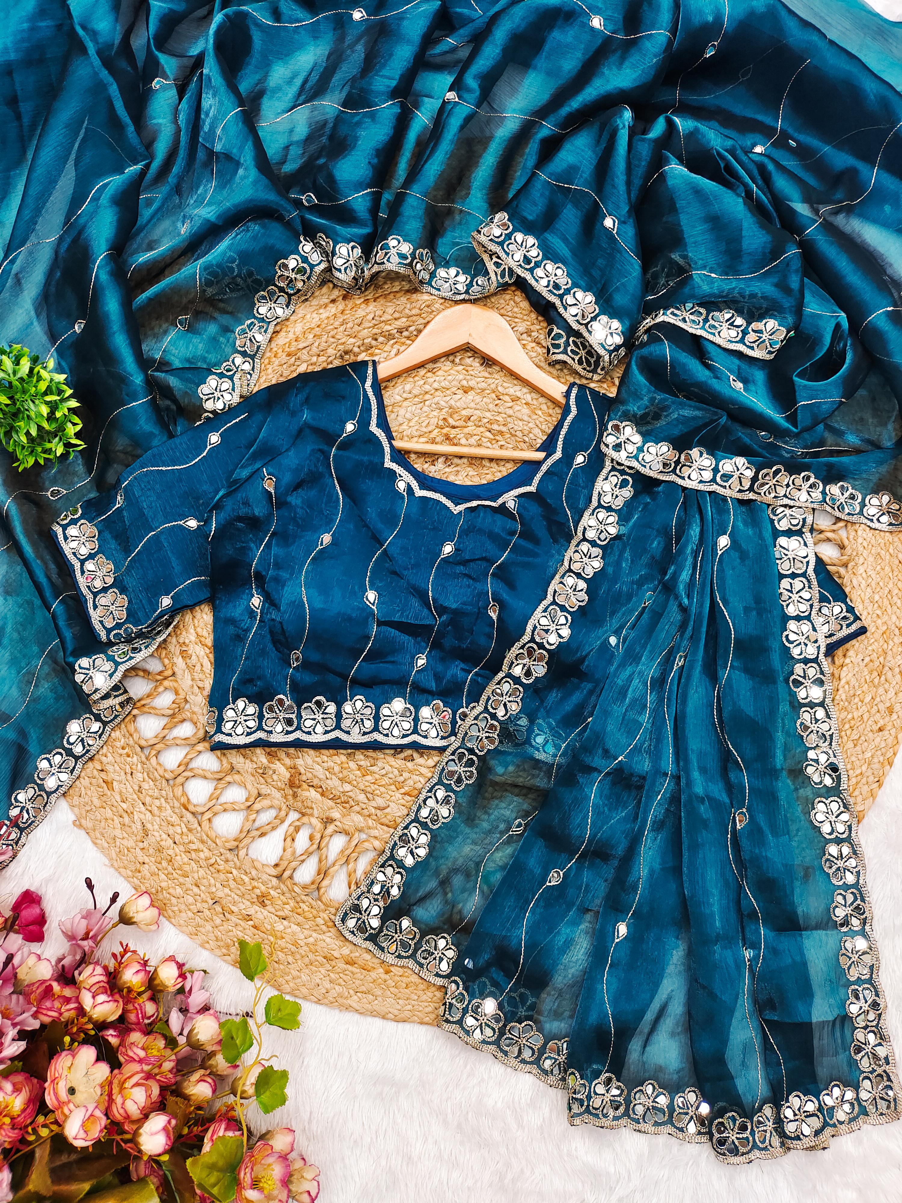 Maverick Fusion Premium Burberry Saree Set