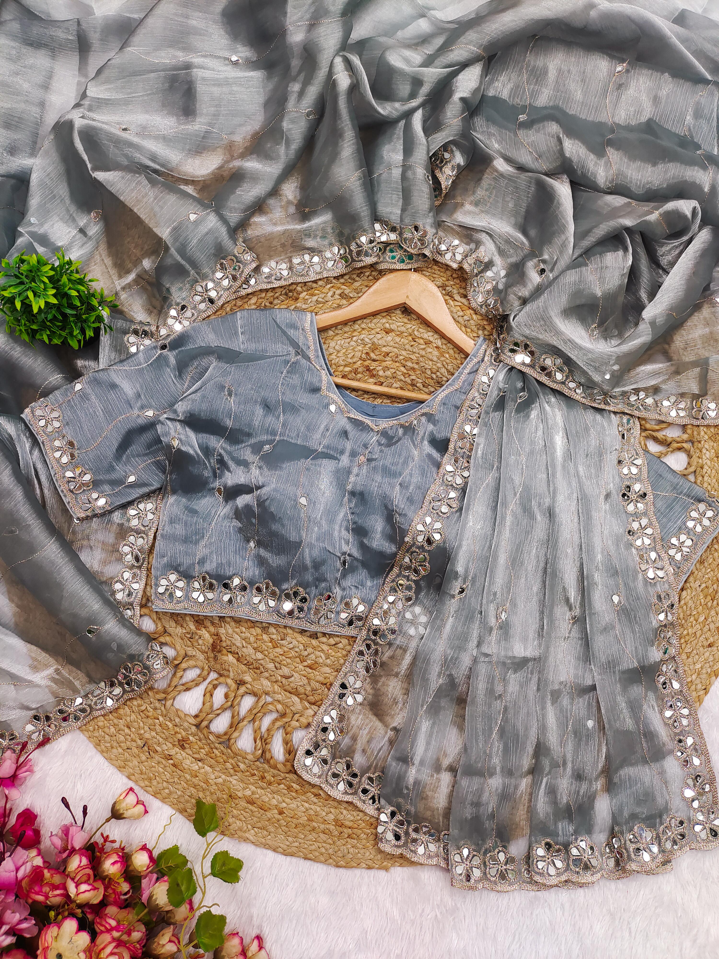 Maverick Fusion Premium Burberry Saree Set