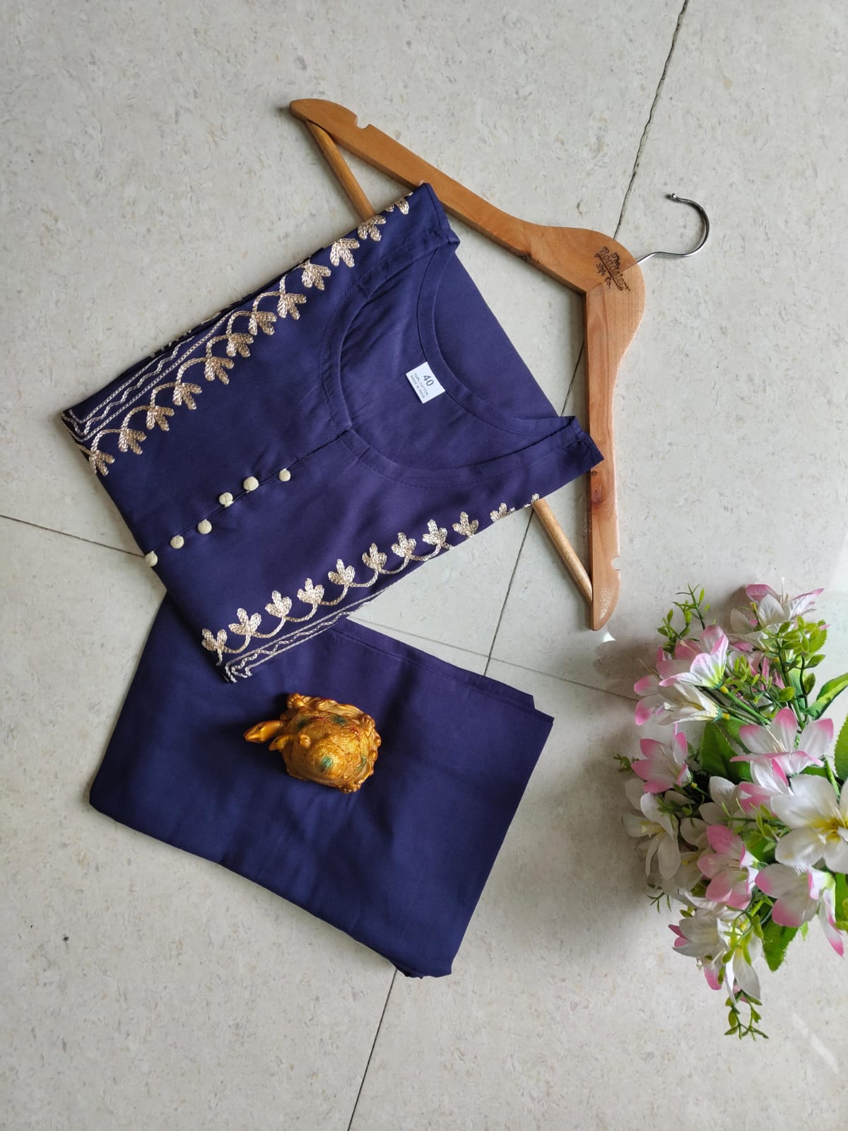 Maverick Fusion Festive Aari Work Kurta Pant Set