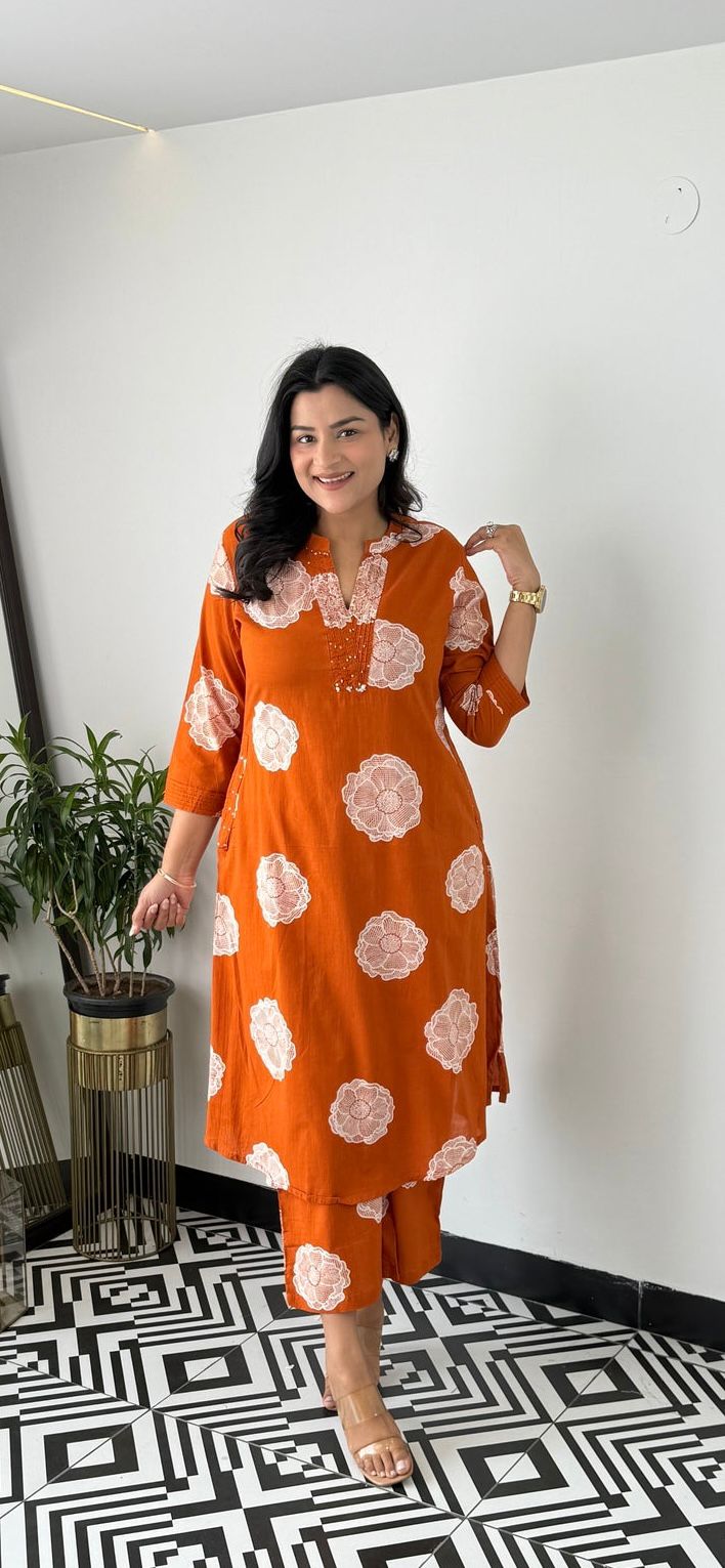 Maverick Fusion Cotton Kurti Pant Set