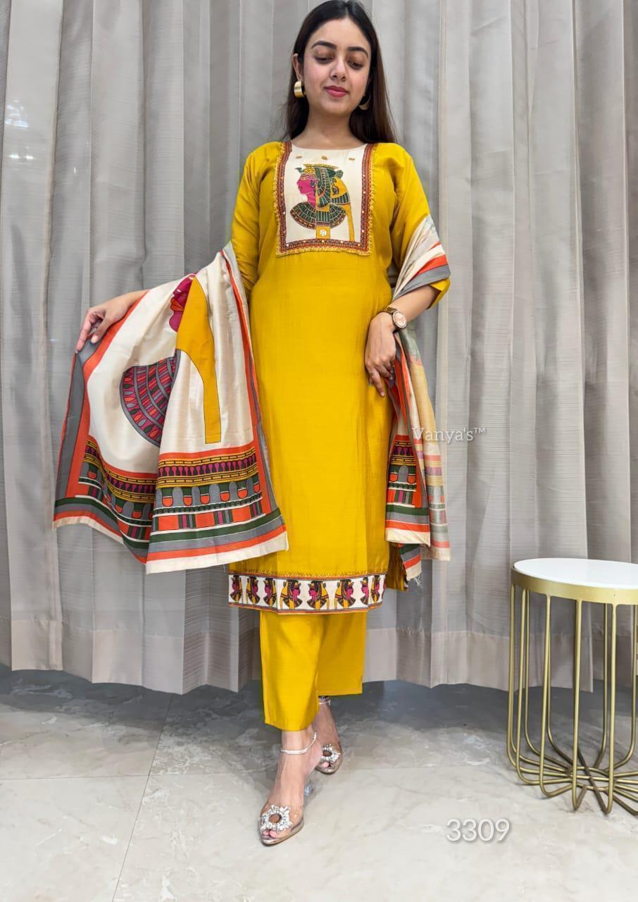 Maverick Fusion Egyptian Traditional Print Silk Three-Piece Suit