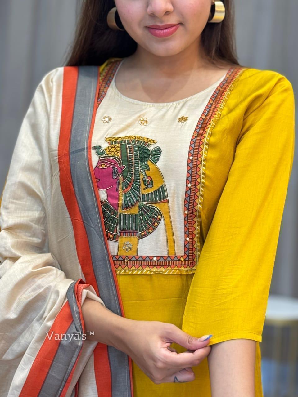 Maverick Fusion Egyptian Traditional Print Silk Three-Piece Suit