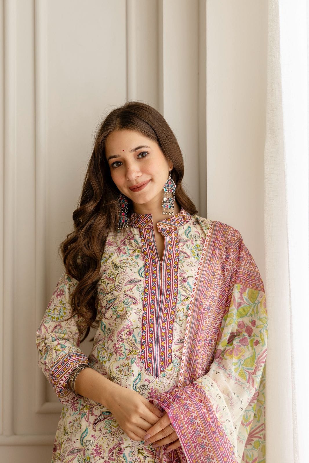 Maverick Fusion Printed Cotton Top-Bottom-Dupatta Set