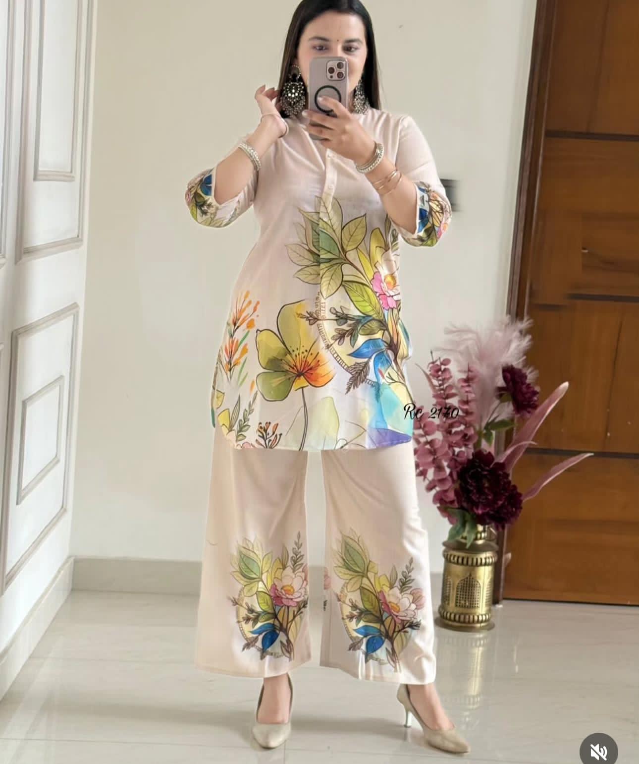 Maverick Fusion Digital Print Cotton Lilan Co-ord Set