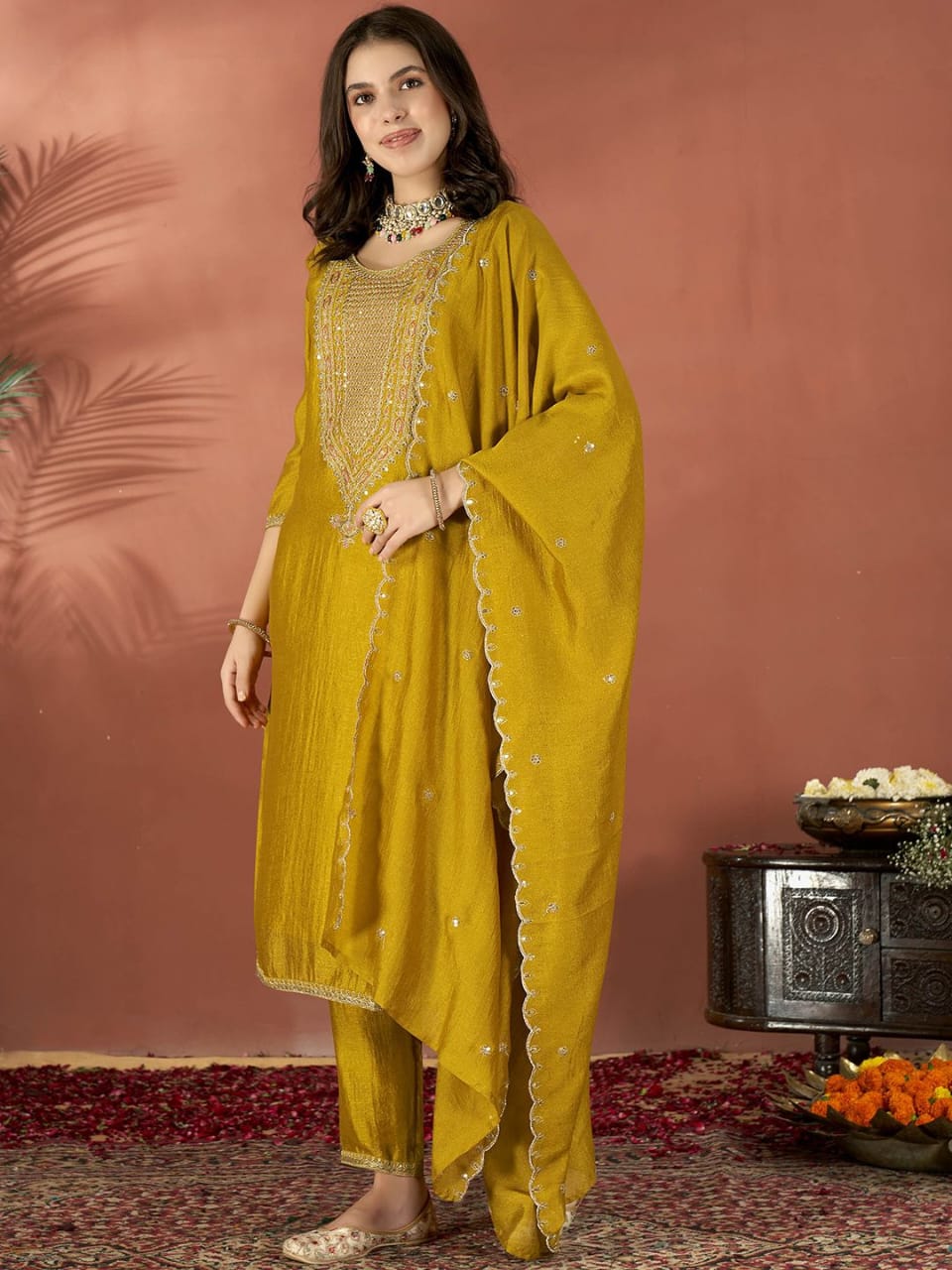 Maverick Fusion Embroidered Vichitra Silk Kurta Set