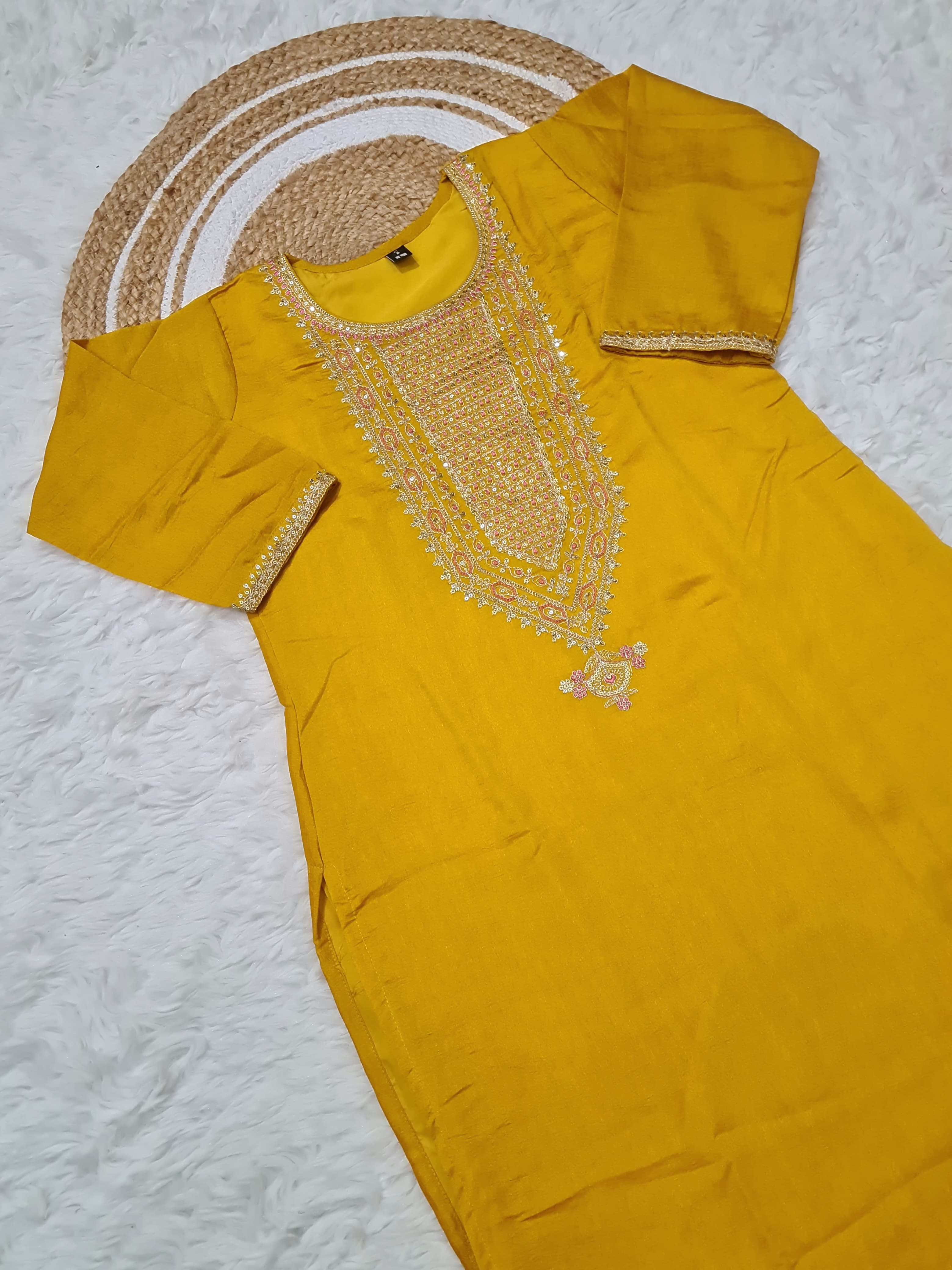 Maverick Fusion Embroidered Vichitra Silk Kurta Set