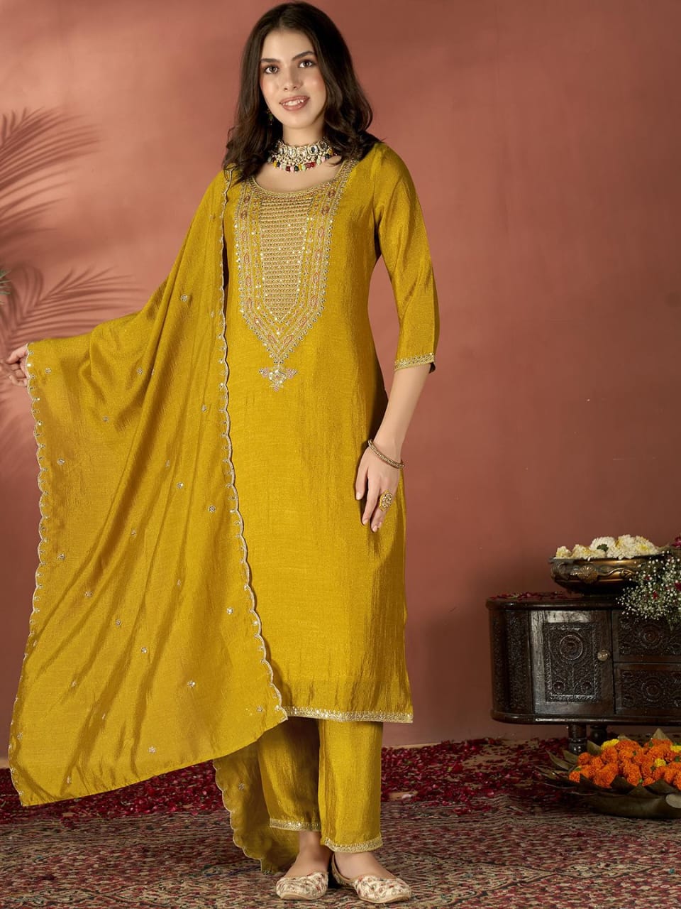 Maverick Fusion Embroidered Vichitra Silk Kurta Set