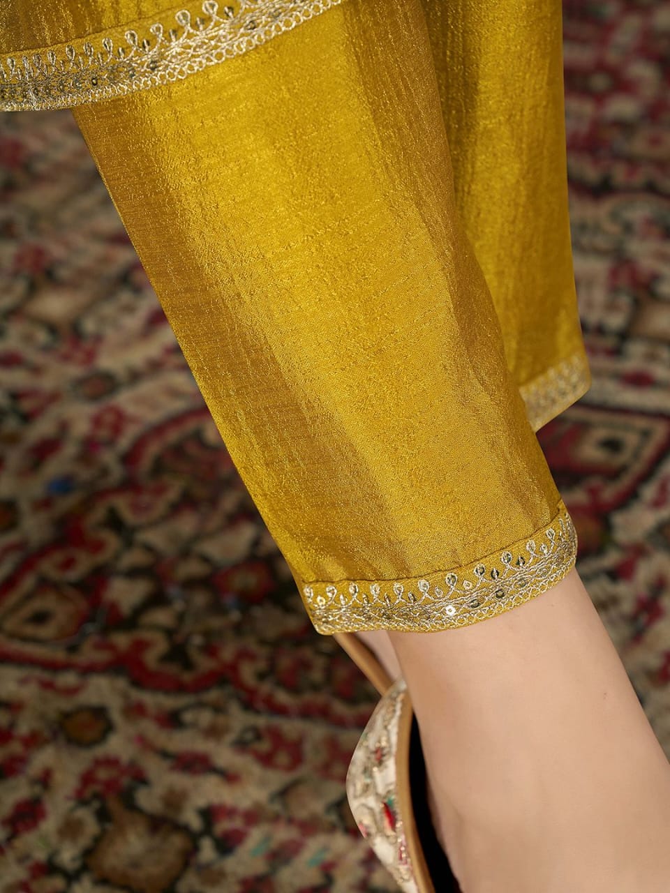 Maverick Fusion Embroidered Vichitra Silk Kurta Set