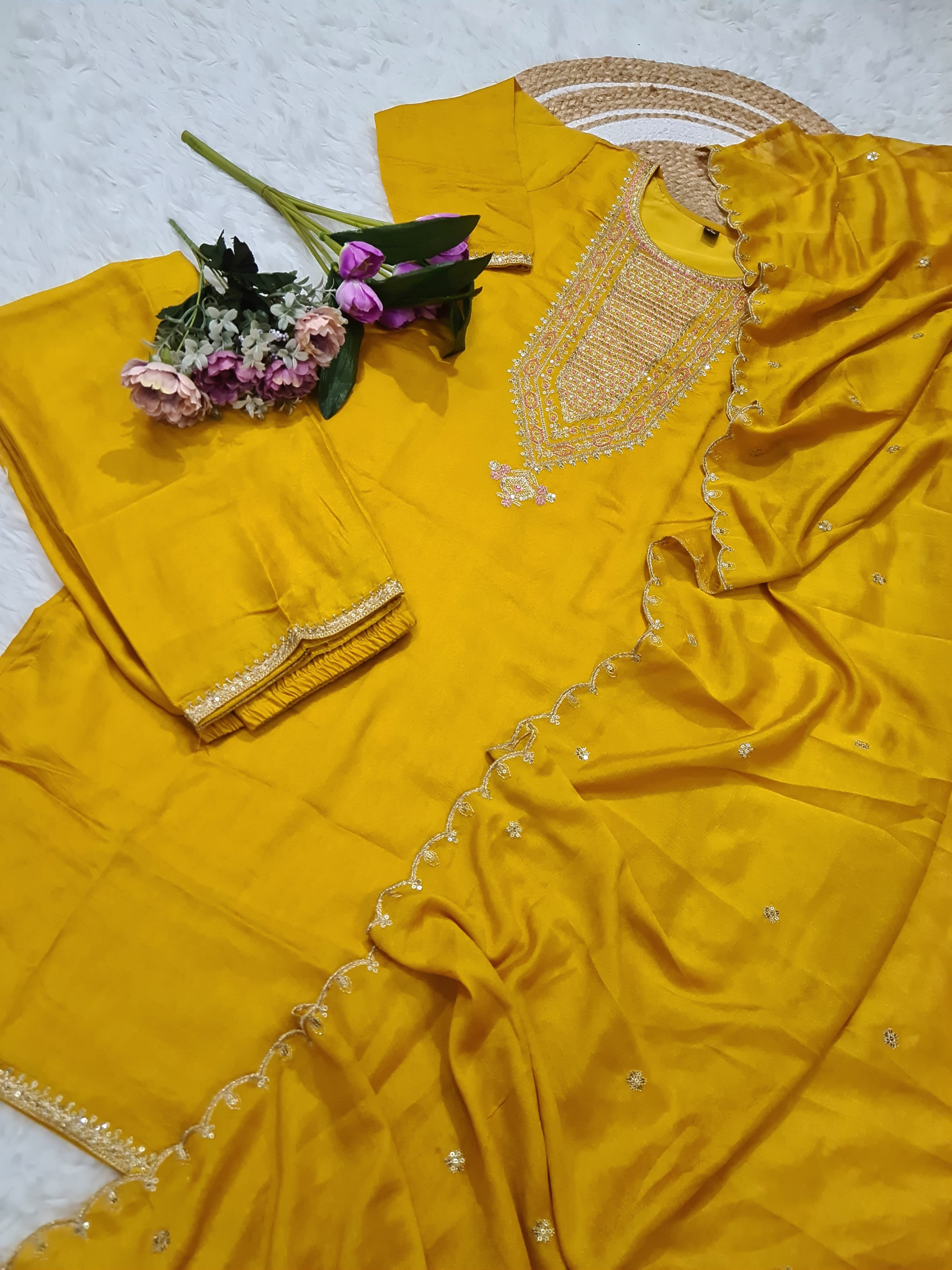 Maverick Fusion Embroidered Vichitra Silk Kurta Set