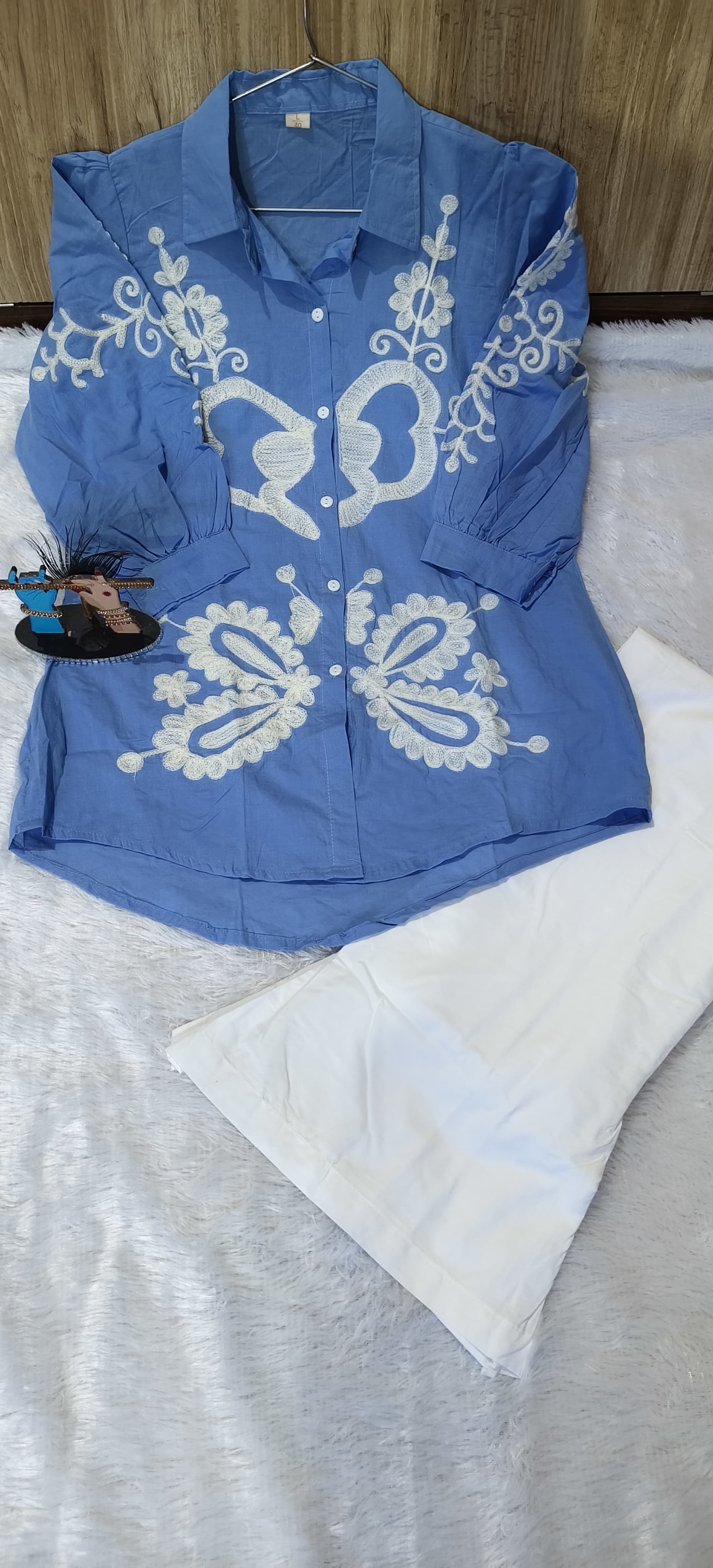 Maverick Fusion Pure Cotton 60×60 Top Bell Bottom Poplin Pant