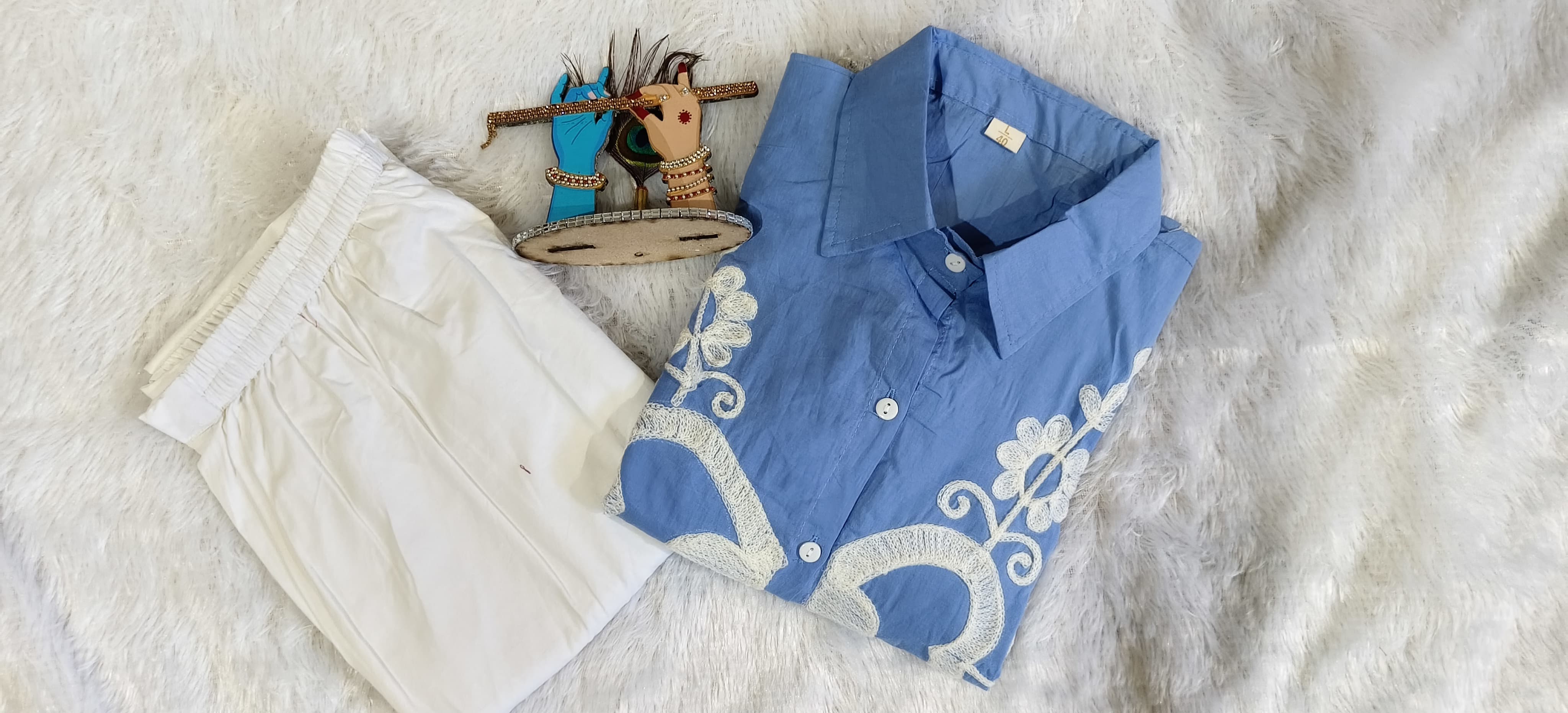 Maverick Fusion Pure Cotton 60×60 Top Bell Bottom Poplin Pant