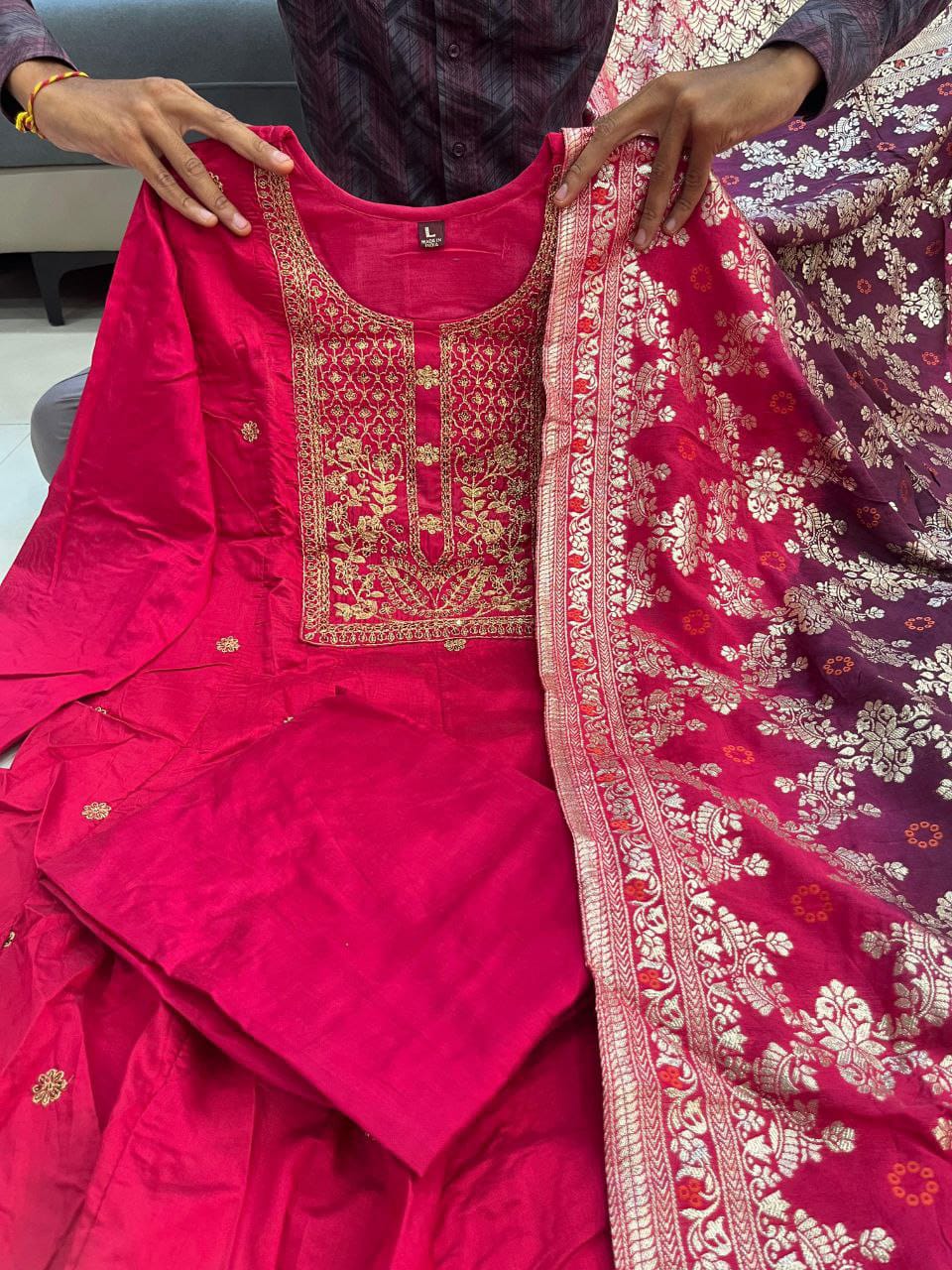 Maverick Fusion Anarkali Flared Kurti–Pant–Dupatta Set