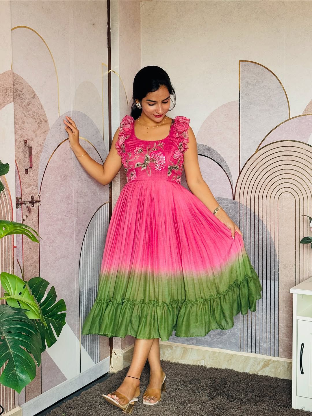 Maverick Fusion Designer Gown with Maggam Work