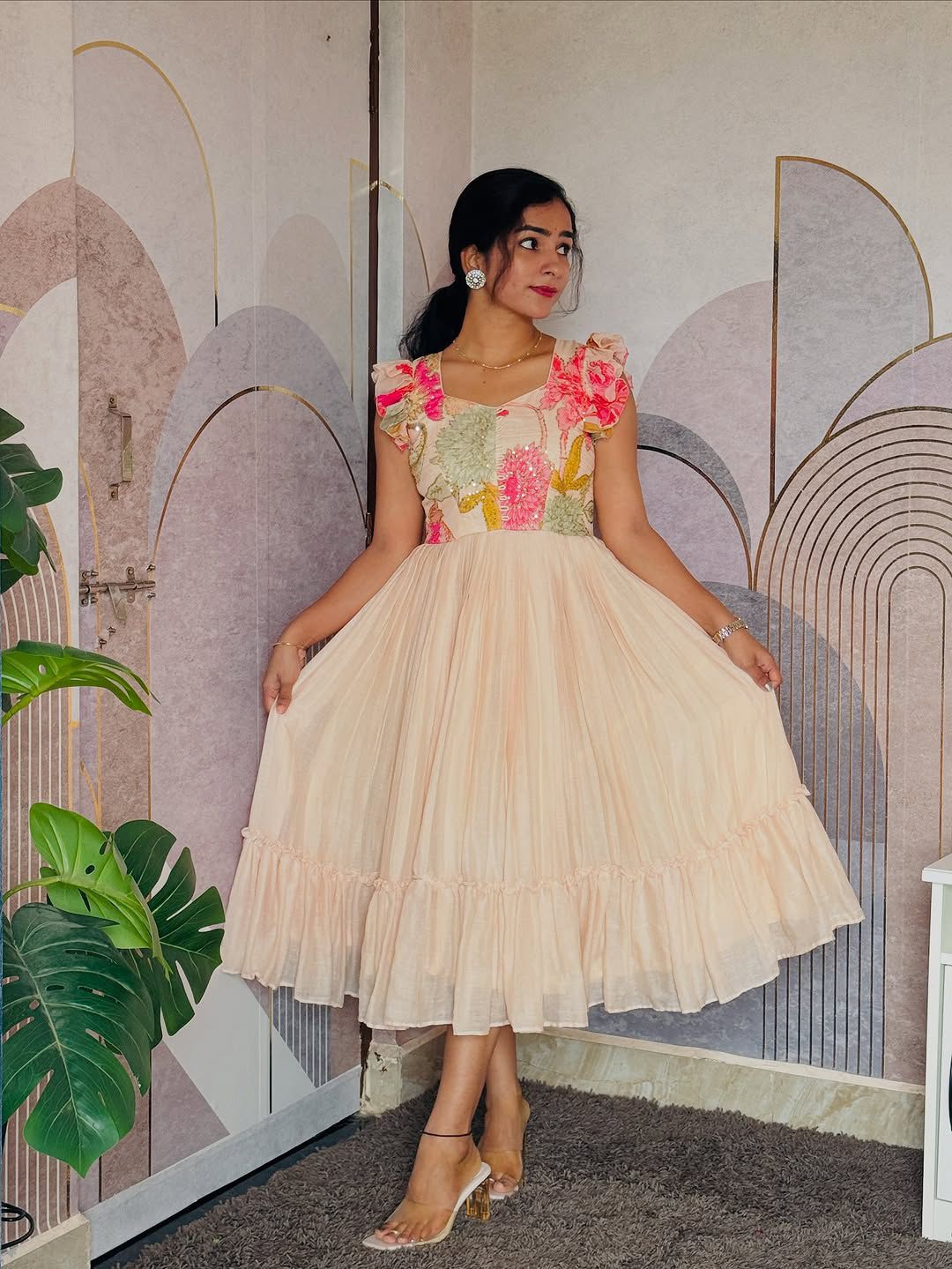 Maverick Fusion Designer Gown with Maggam Work