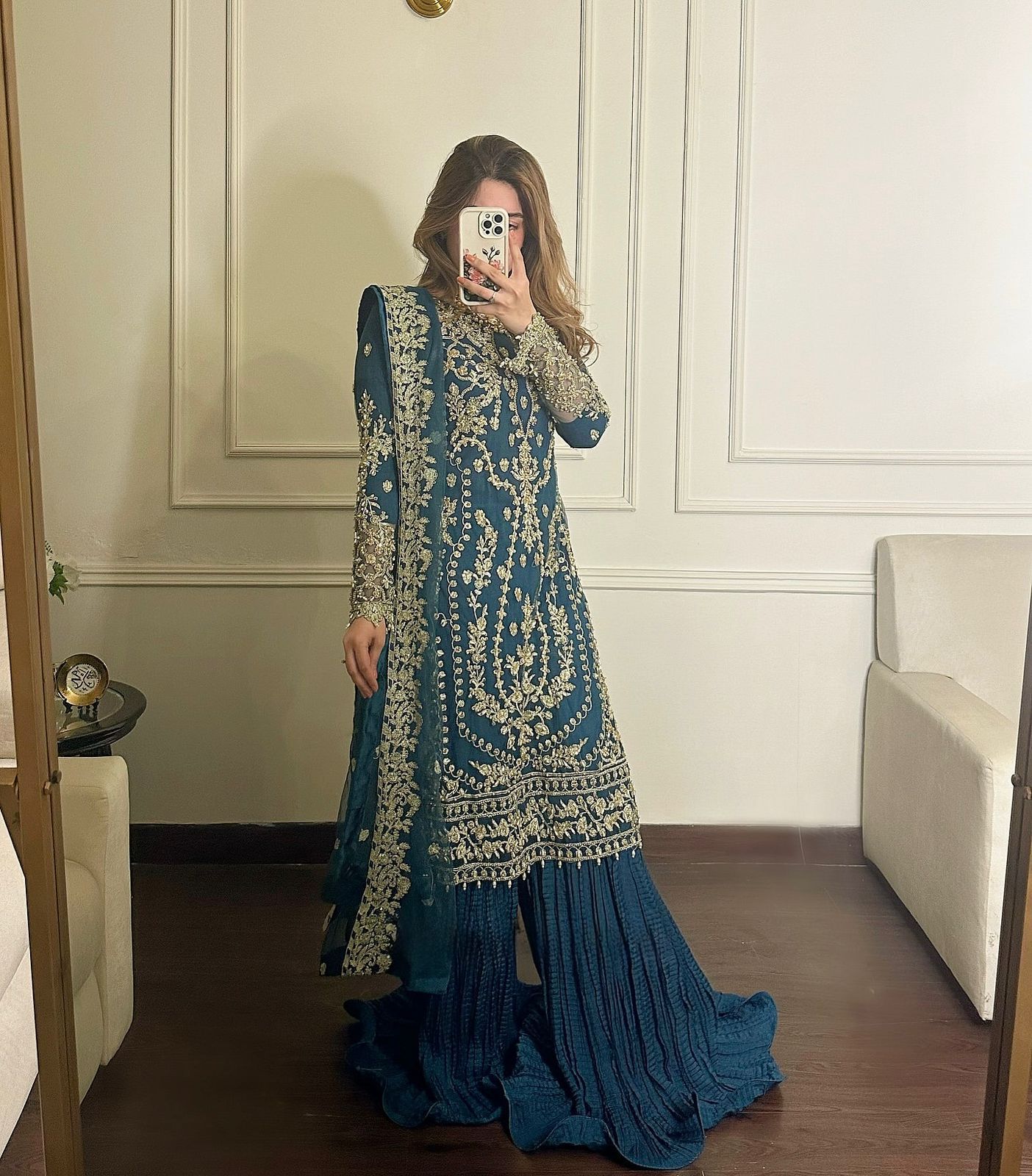 Maverick Fusion Designer Top–Plazzo Dupatta Set