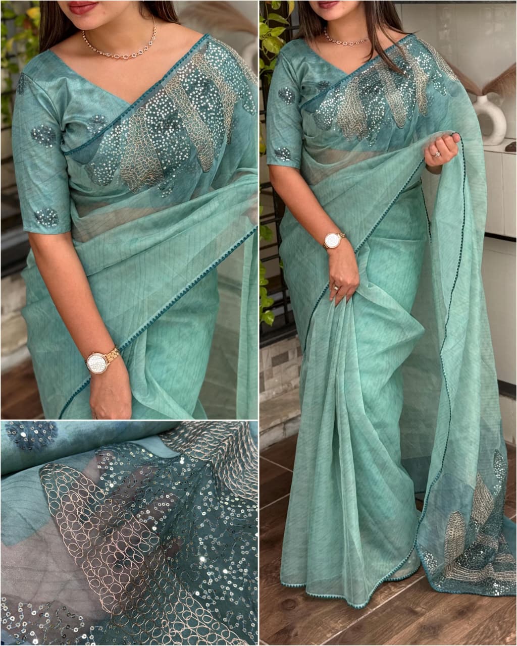 Maverick Fusion Pure Tissue Organza Saree