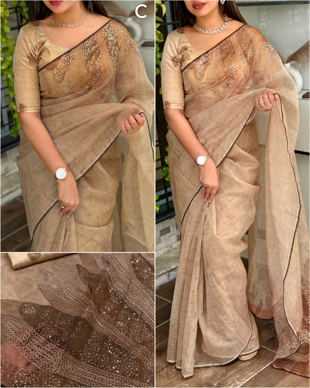 Maverick Fusion Pure Tissue Organza Saree