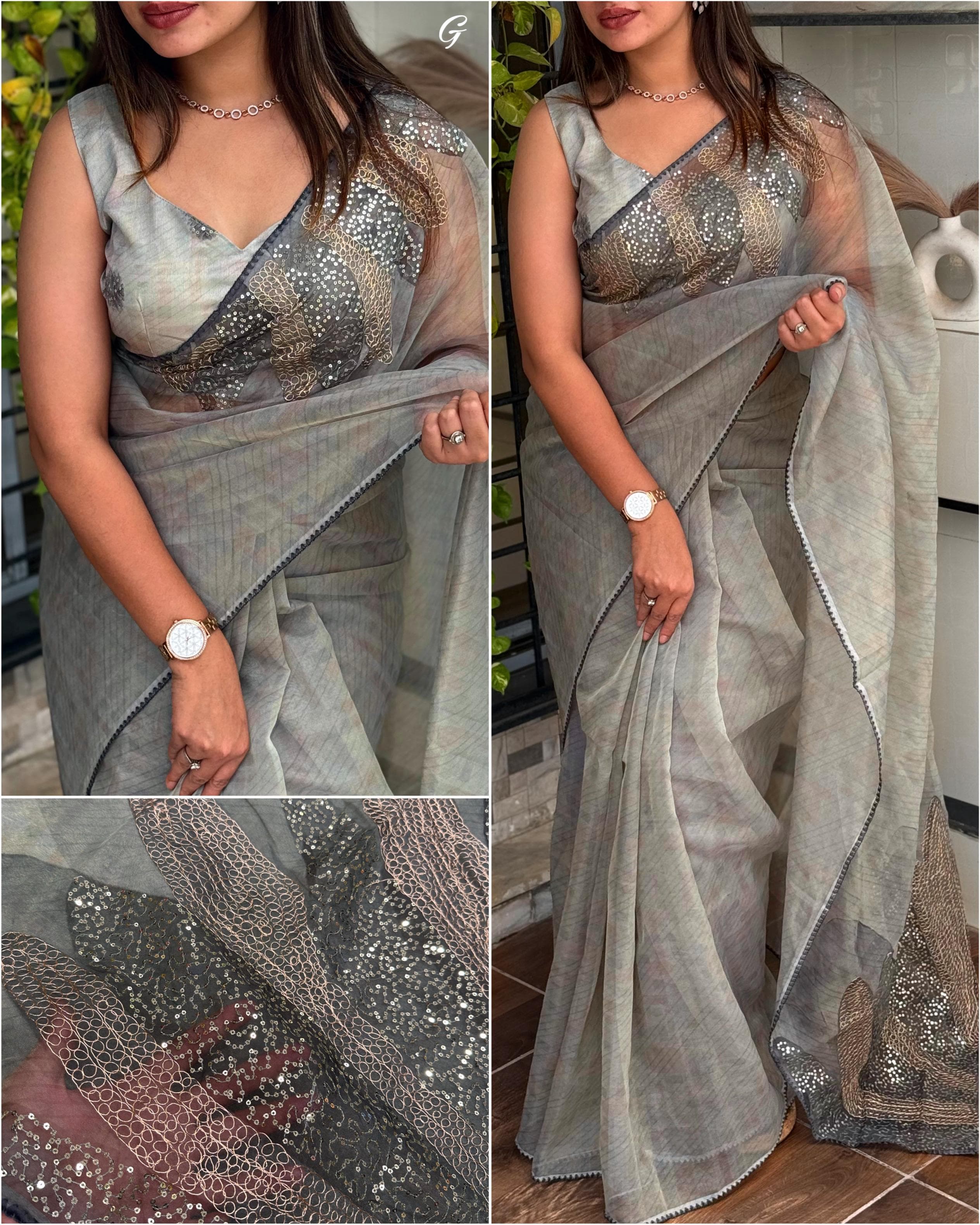 Maverick Fusion Pure Tissue Organza Saree