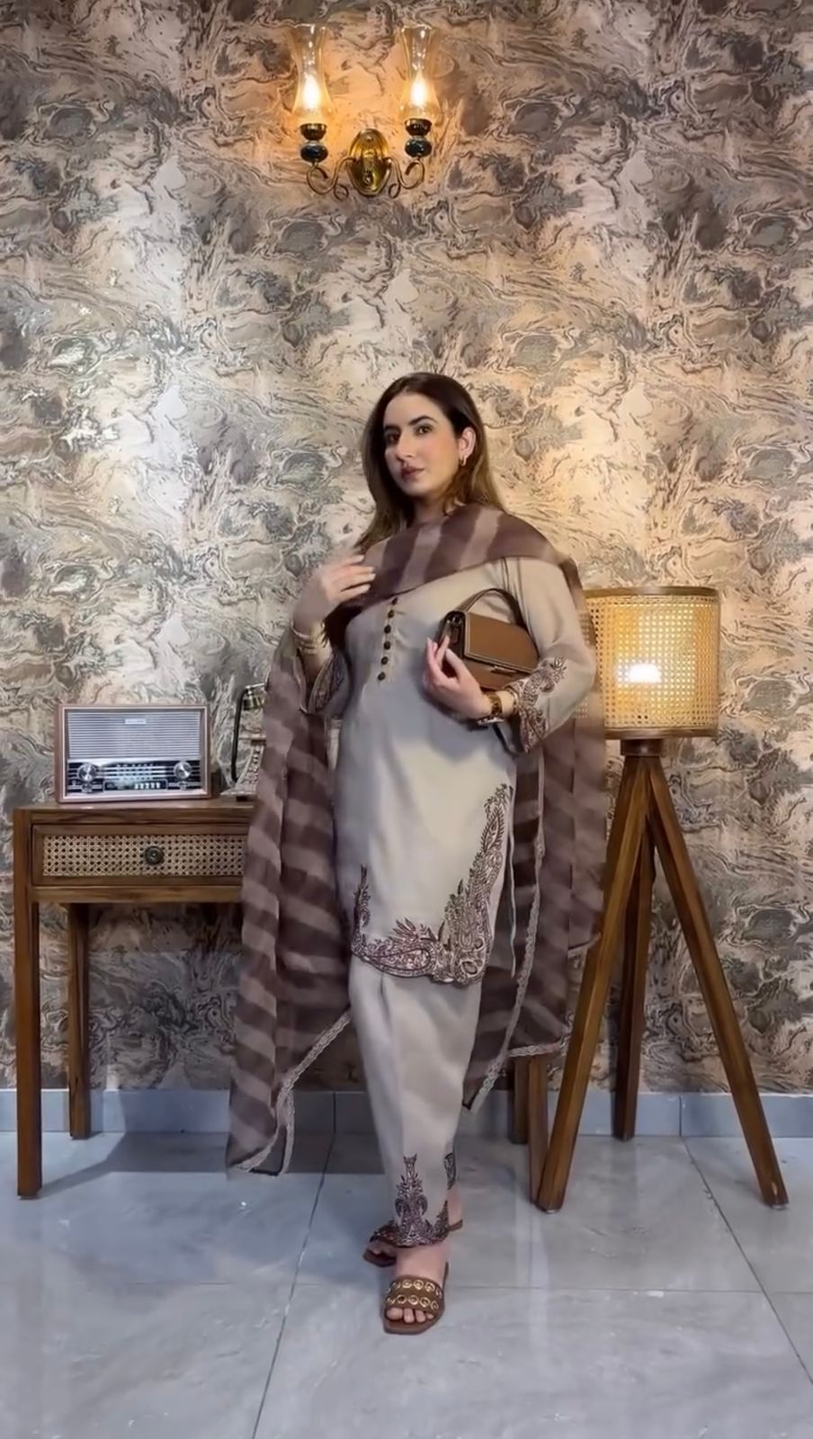 Maverick Fusion Fox Georgette Top Bottom Dupatta Set