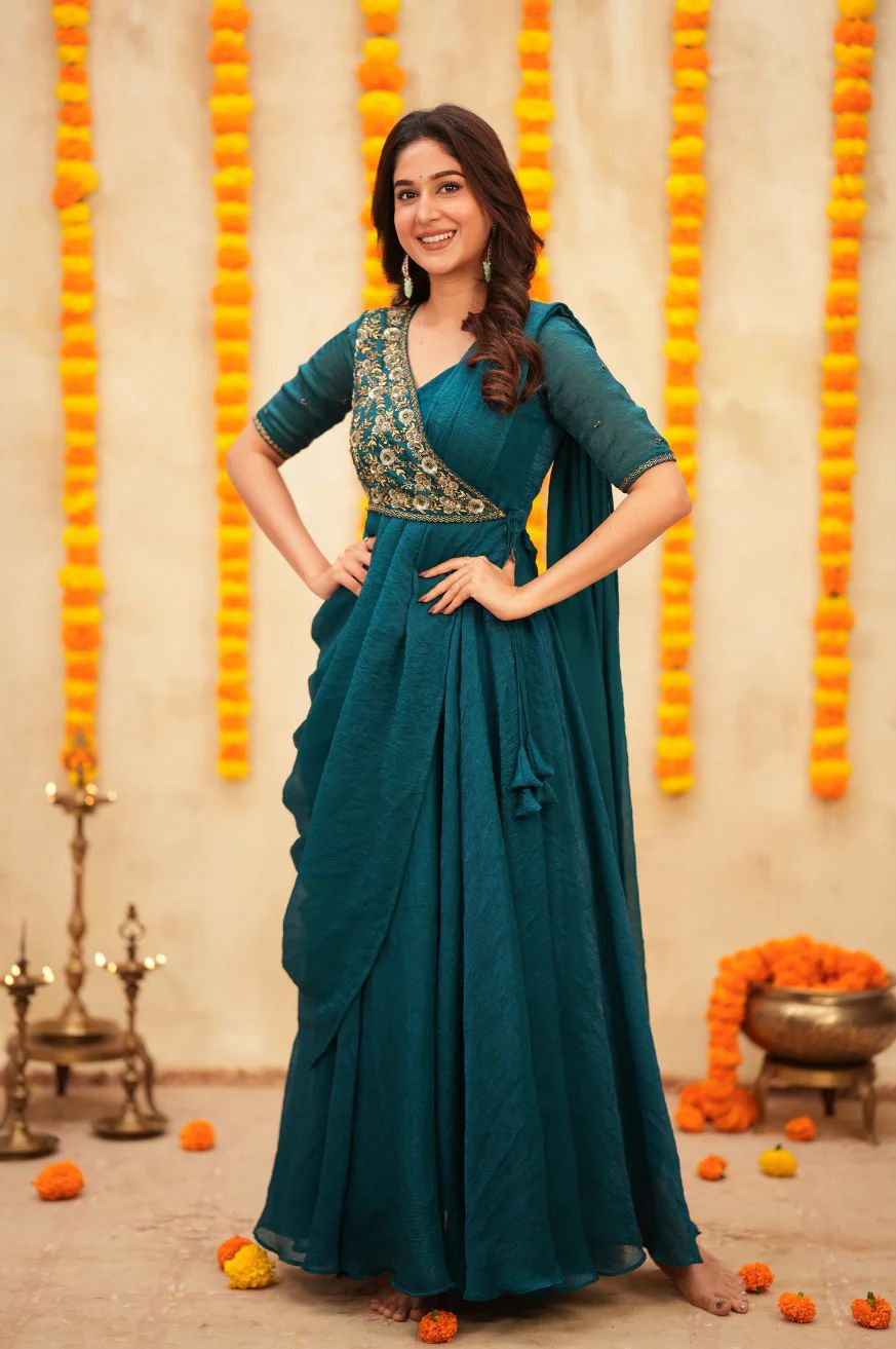 Maverick Fusion Pre-Draped Saree Anarkali