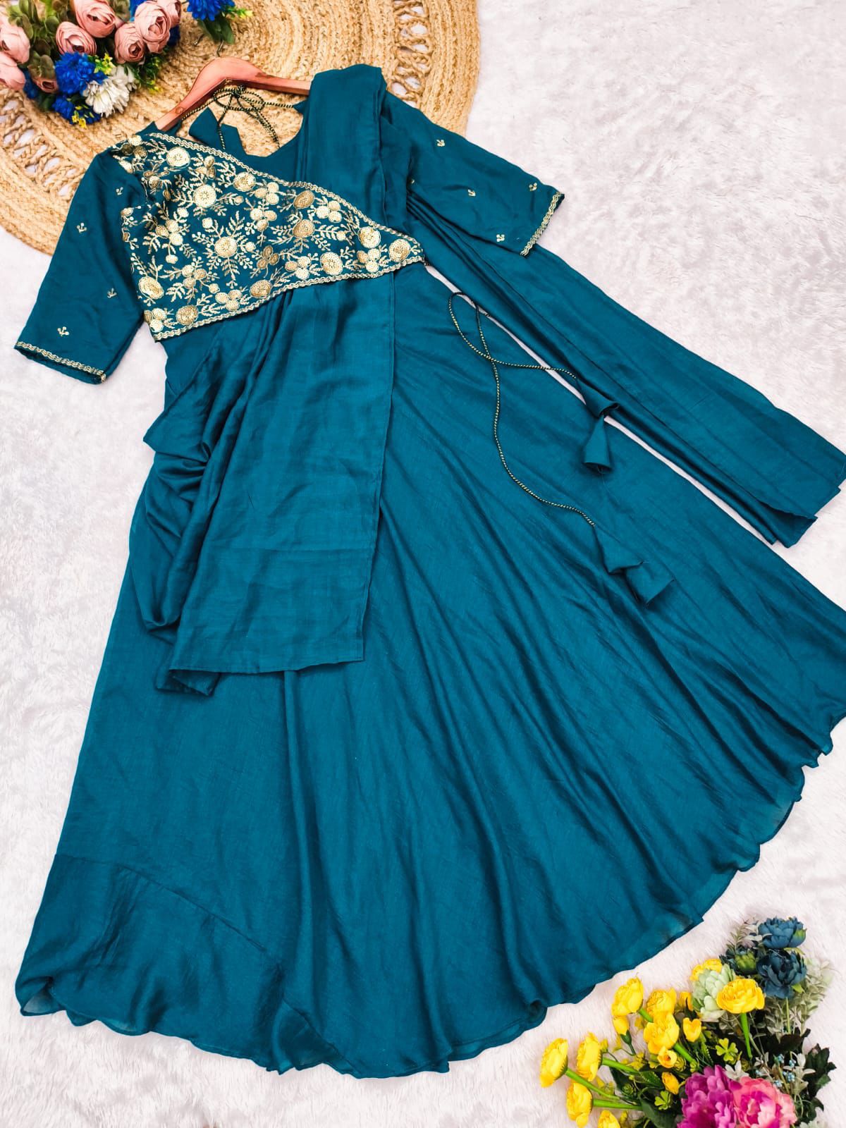 Maverick Fusion Pre-Draped Saree Anarkali
