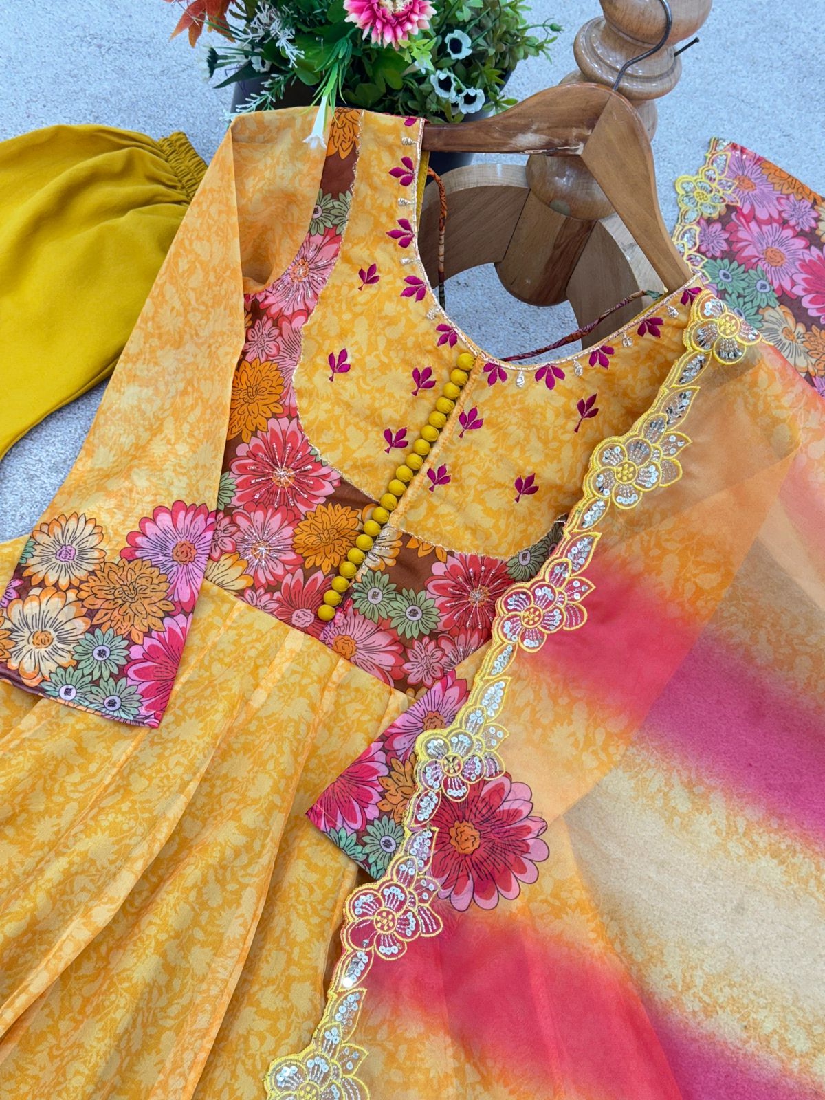 Maverick Fusion Embroidered Gown Set