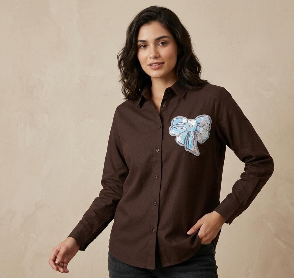 *Beautiful Bow Patch Work Shirts*