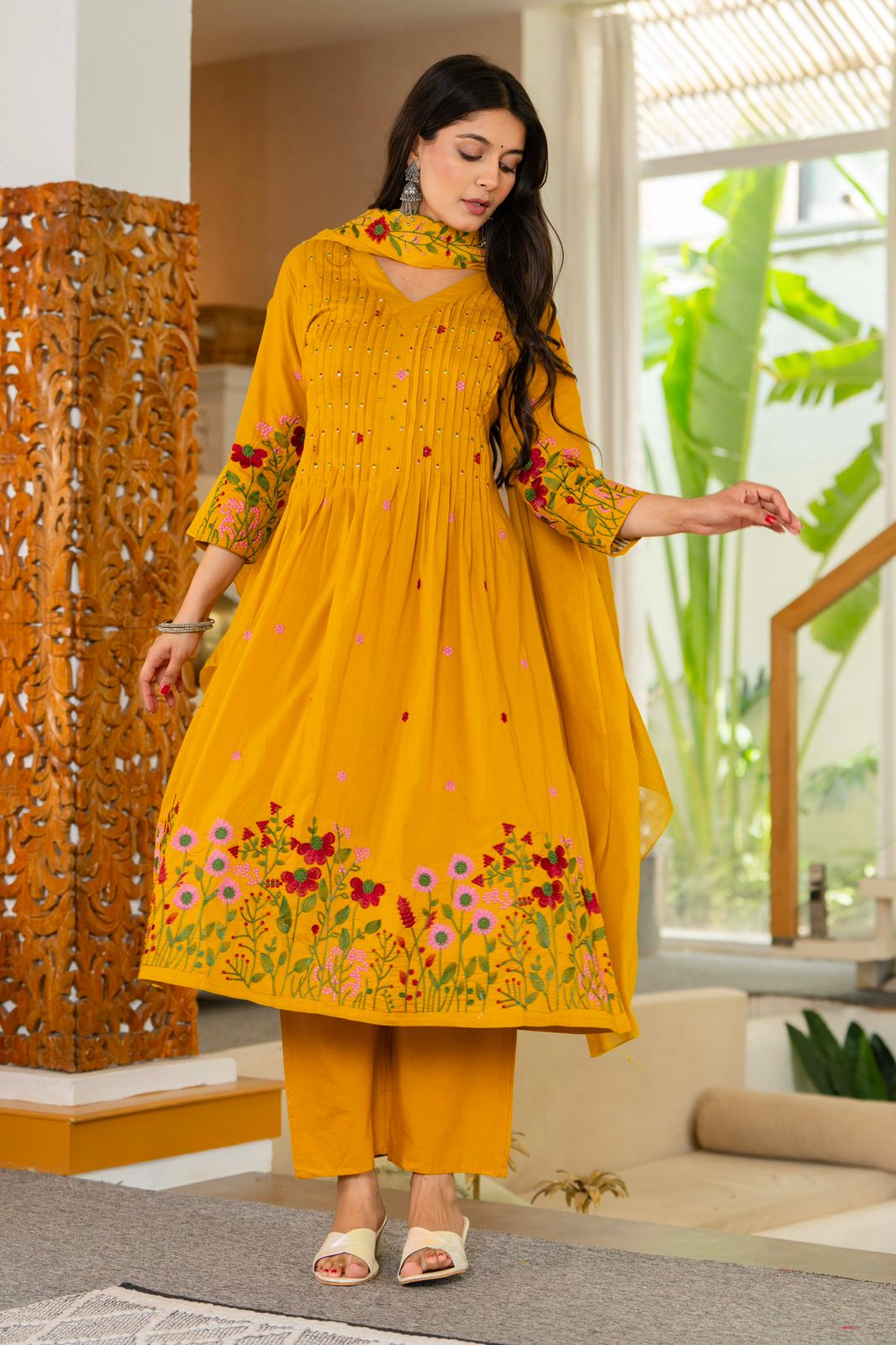 Maverick Fusion Embroidered Cotton Kurta Set