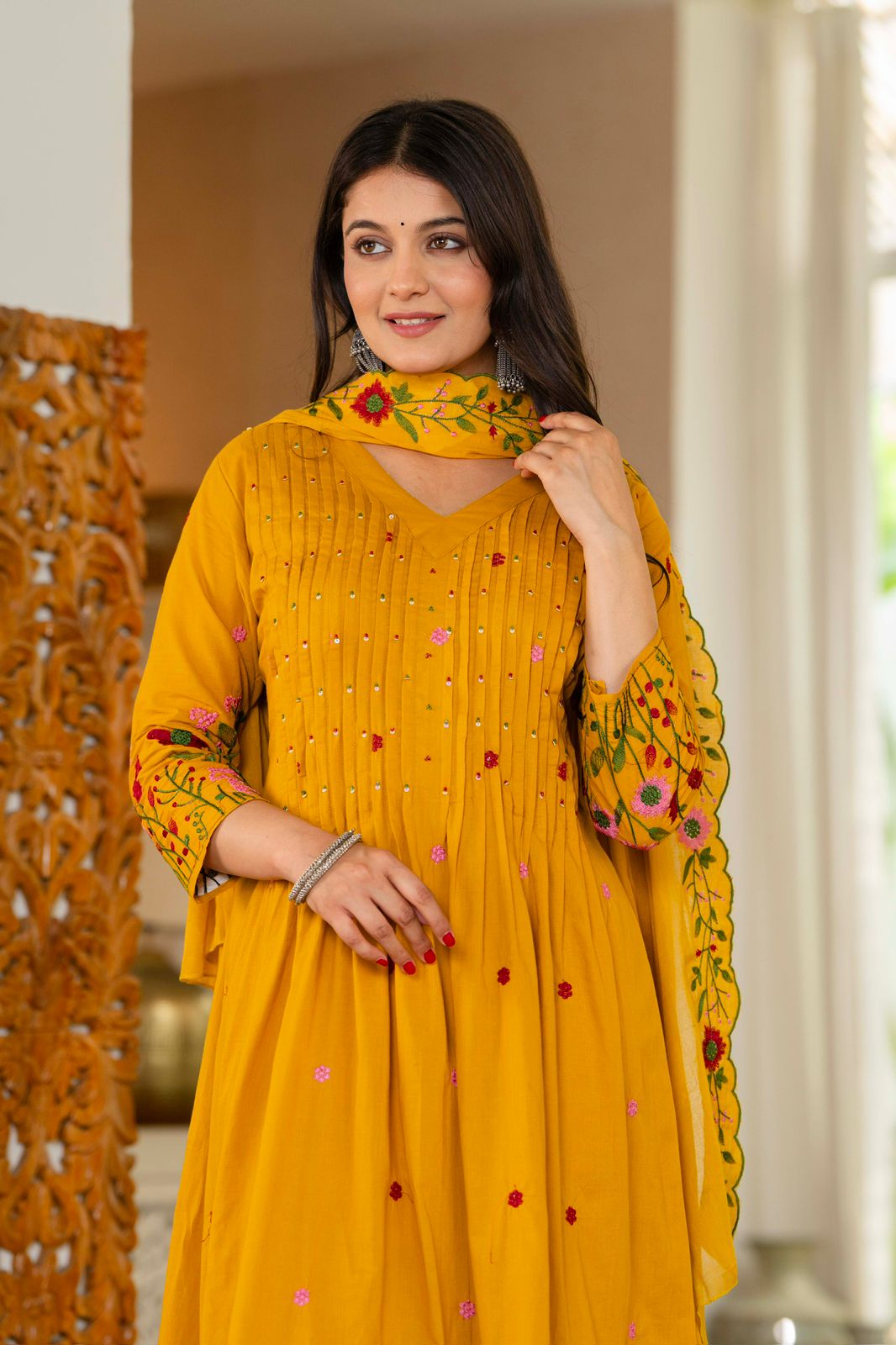 Maverick Fusion Embroidered Cotton Kurta Set