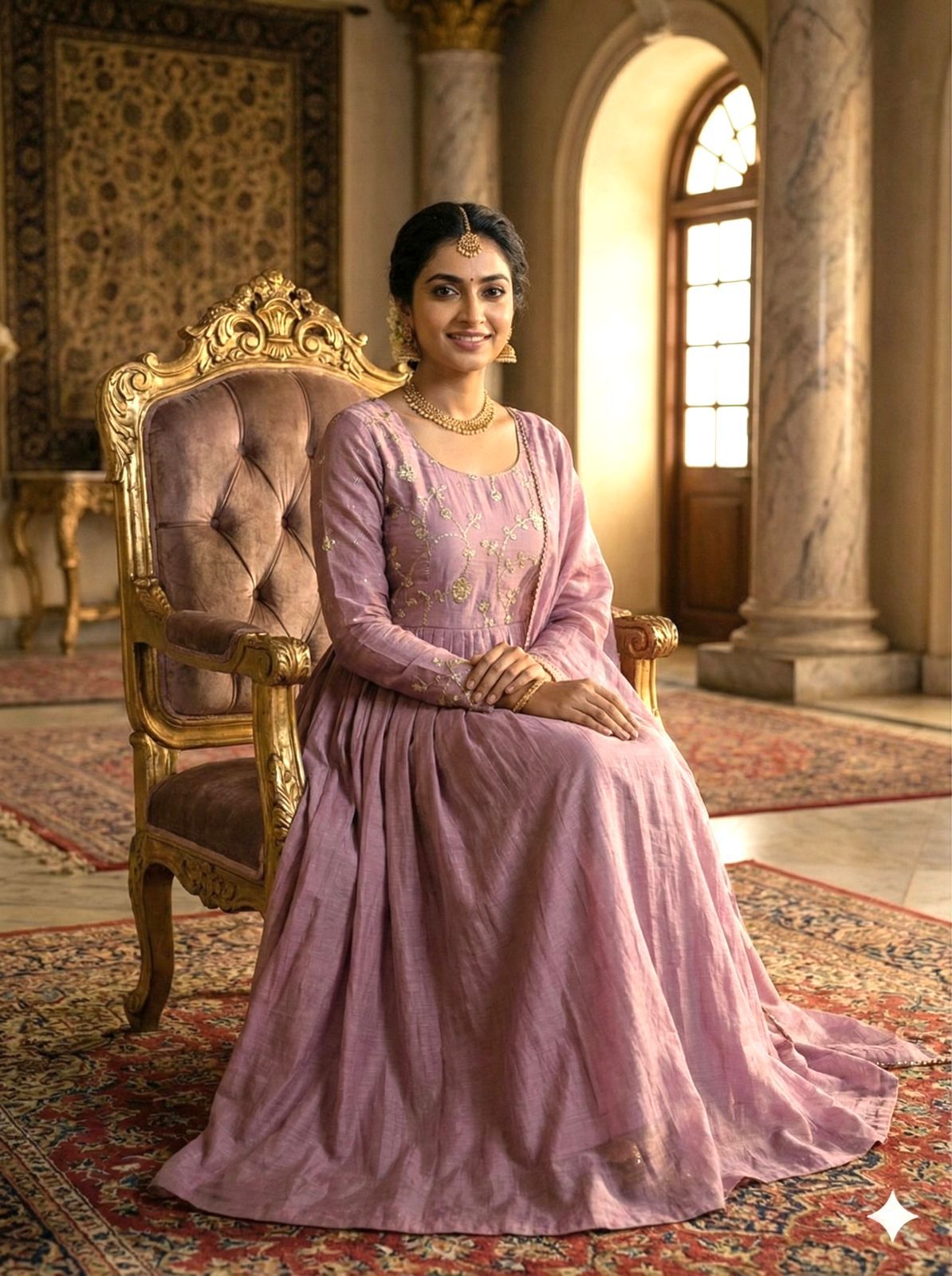 MIMISO Vichitra Silk Embroidered Anarkali Suit