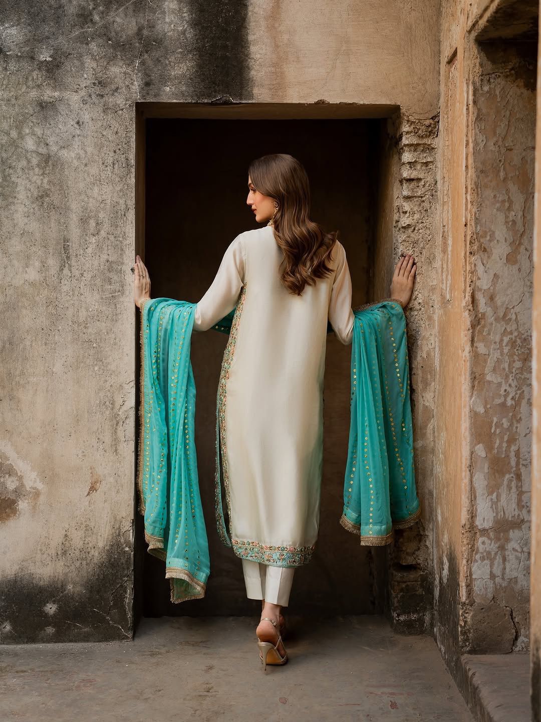 Designer Pure GMY Silk Embroidered Top Plazzo & Dupatta Set