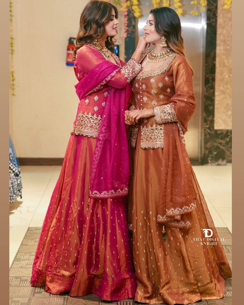 Designer Shimmer Silk Embroidered Lehenga Set