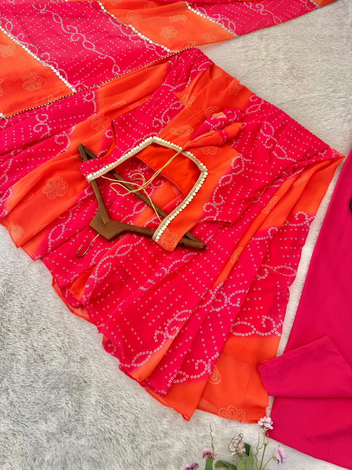 Designer Georgette Chiffon Gown Set with Dupatta