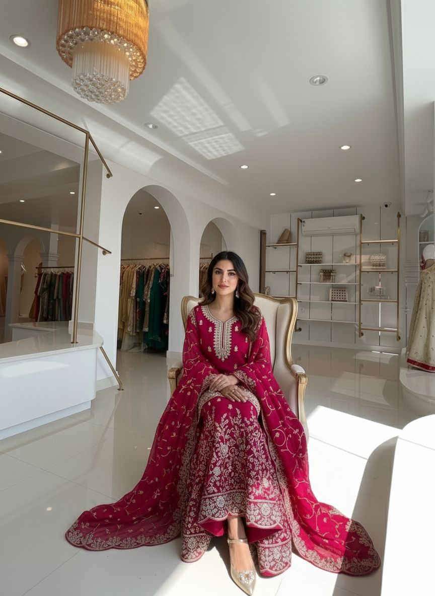 Designer Party Wear Embroidered Palazzo Set
