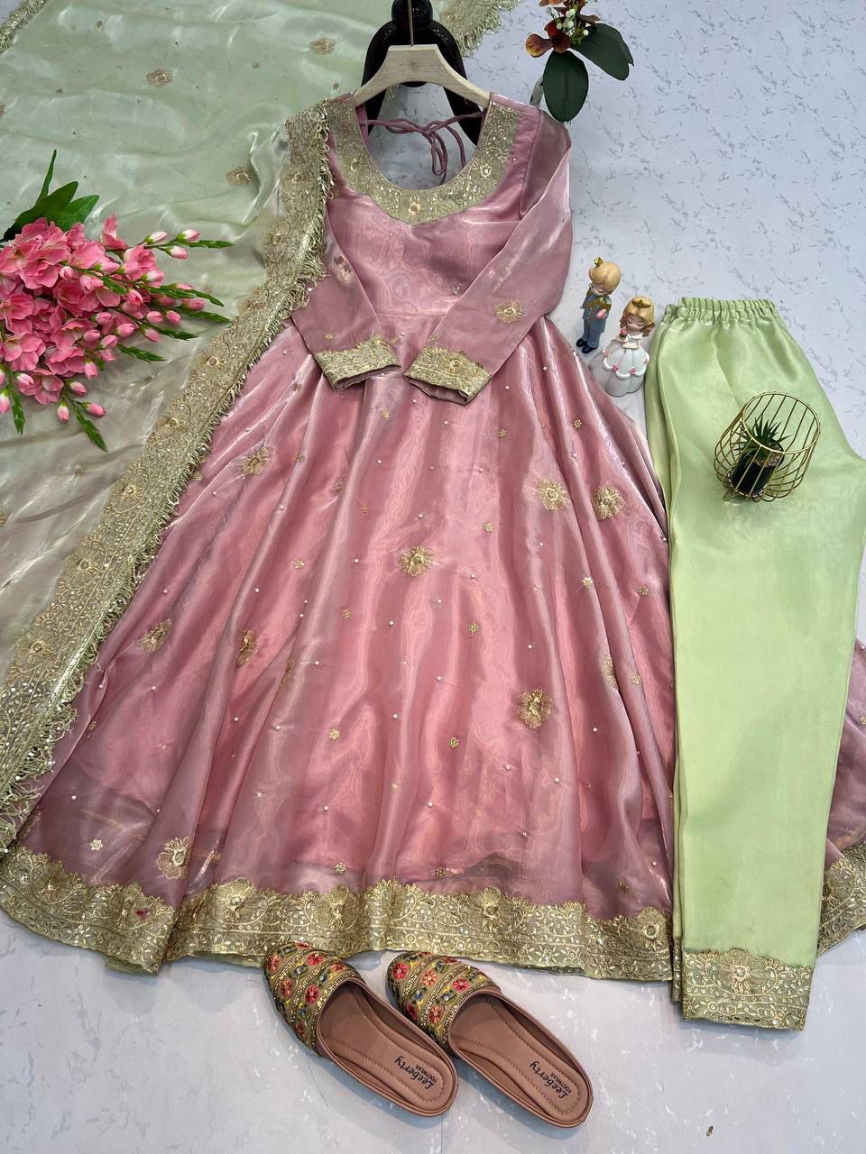 Designer Party Wear Embroidered Anarkali Set