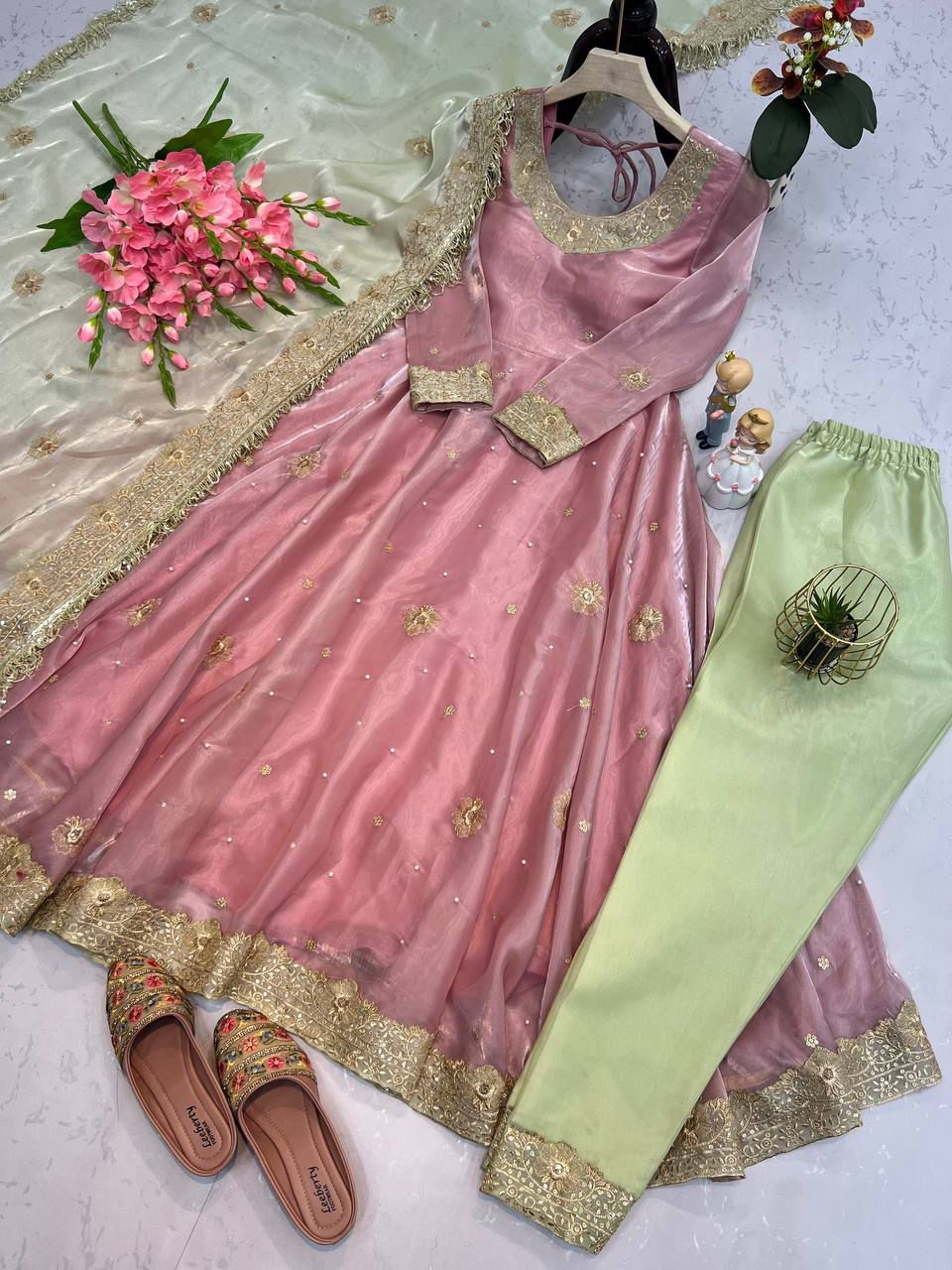 Designer Party Wear Embroidered Anarkali Set
