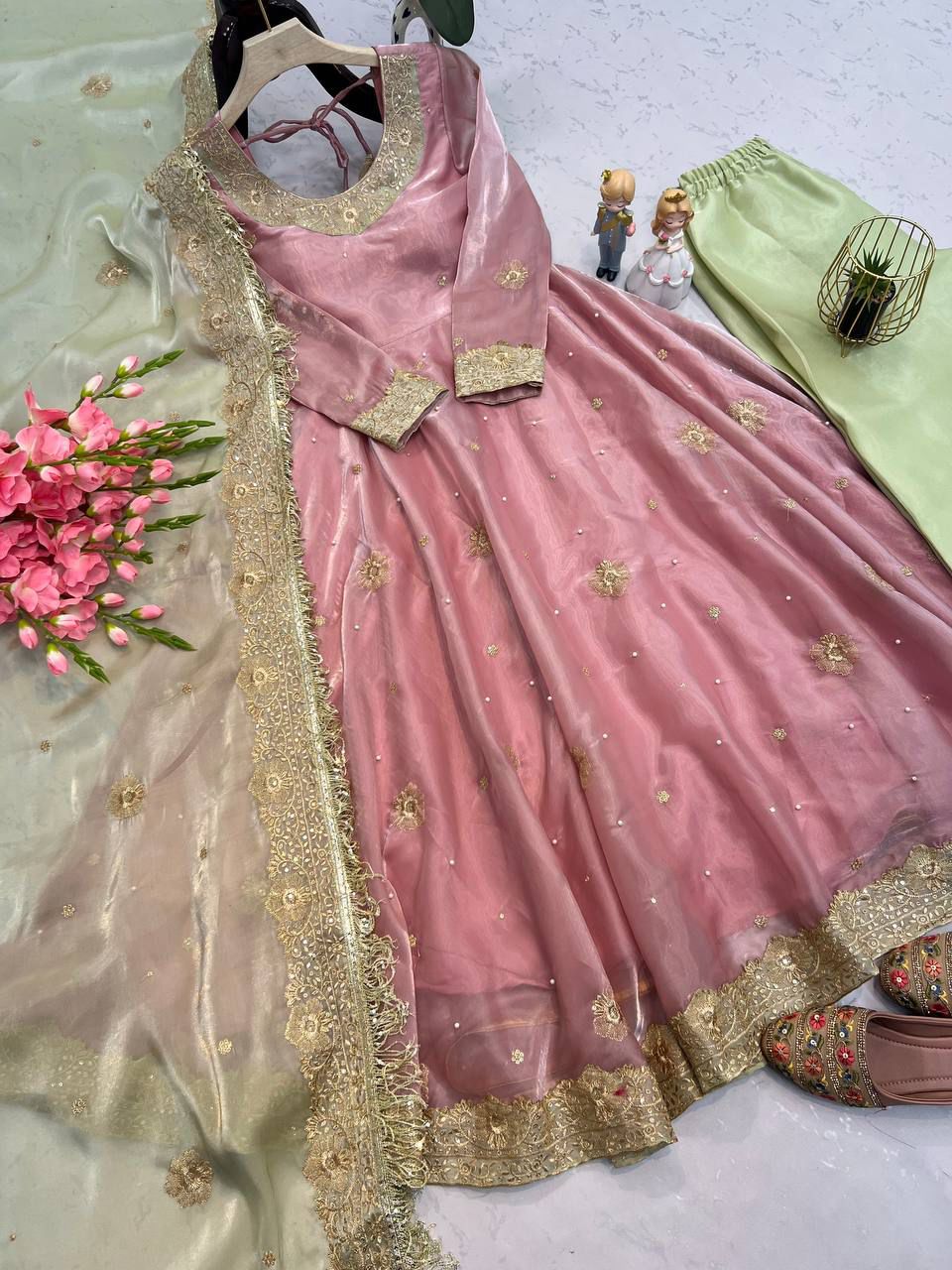 Designer Party Wear Embroidered Anarkali Set