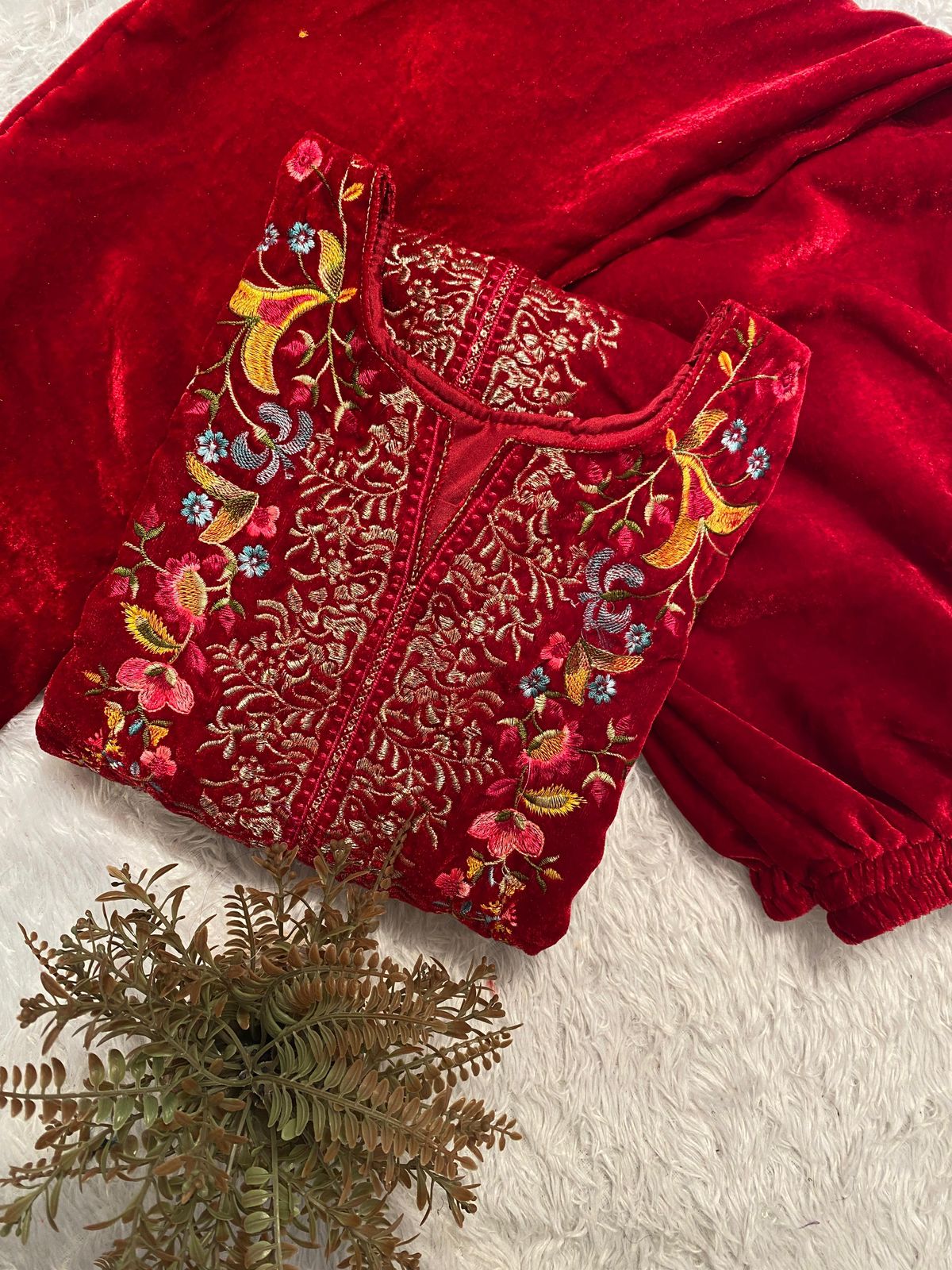 Winter Velvet Embroidered Designer Coord Set